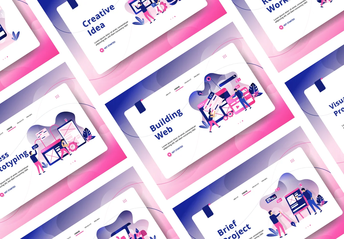 Landing Page Creative Process sets Illustration