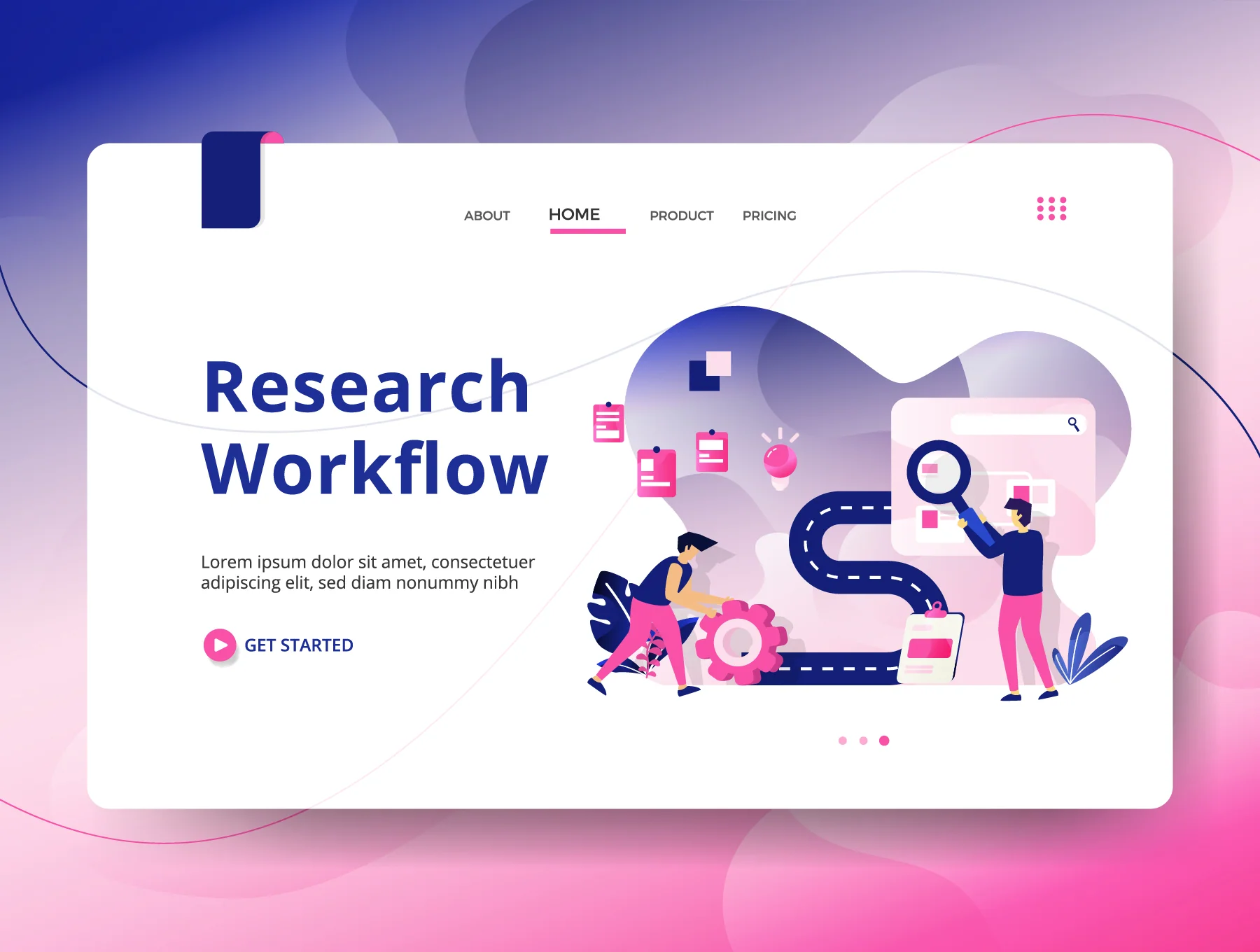 Landing Page Creative Process sets Illustration