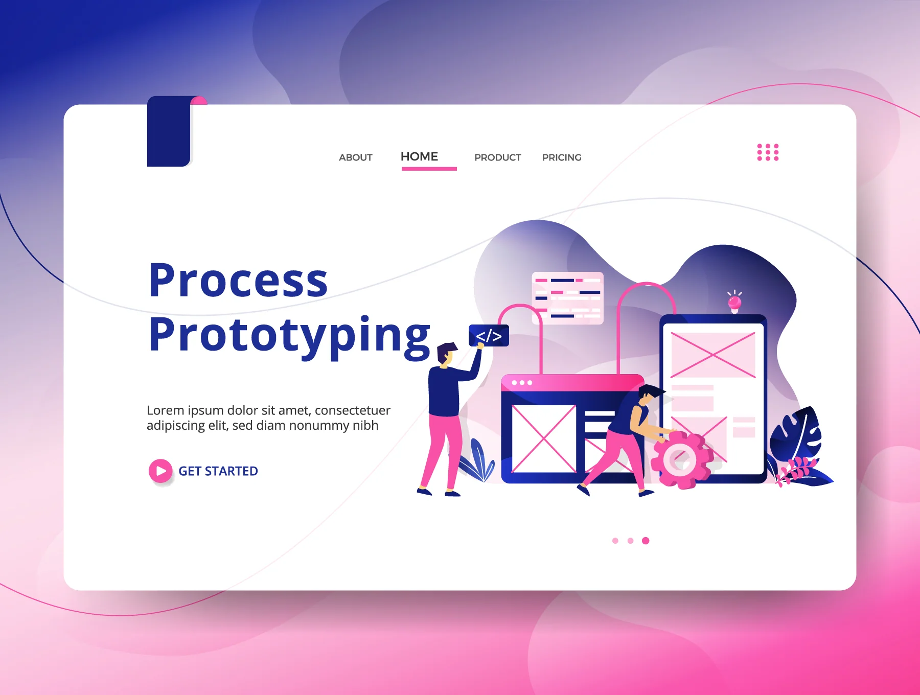 Landing Page Creative Process sets Illustration 2