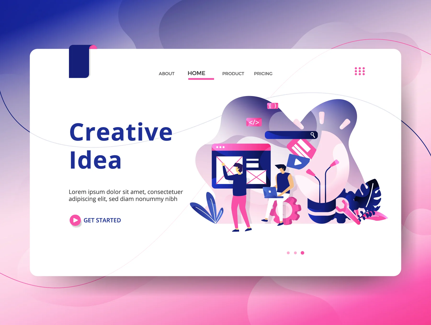Landing Page Creative Process sets Illustration 3