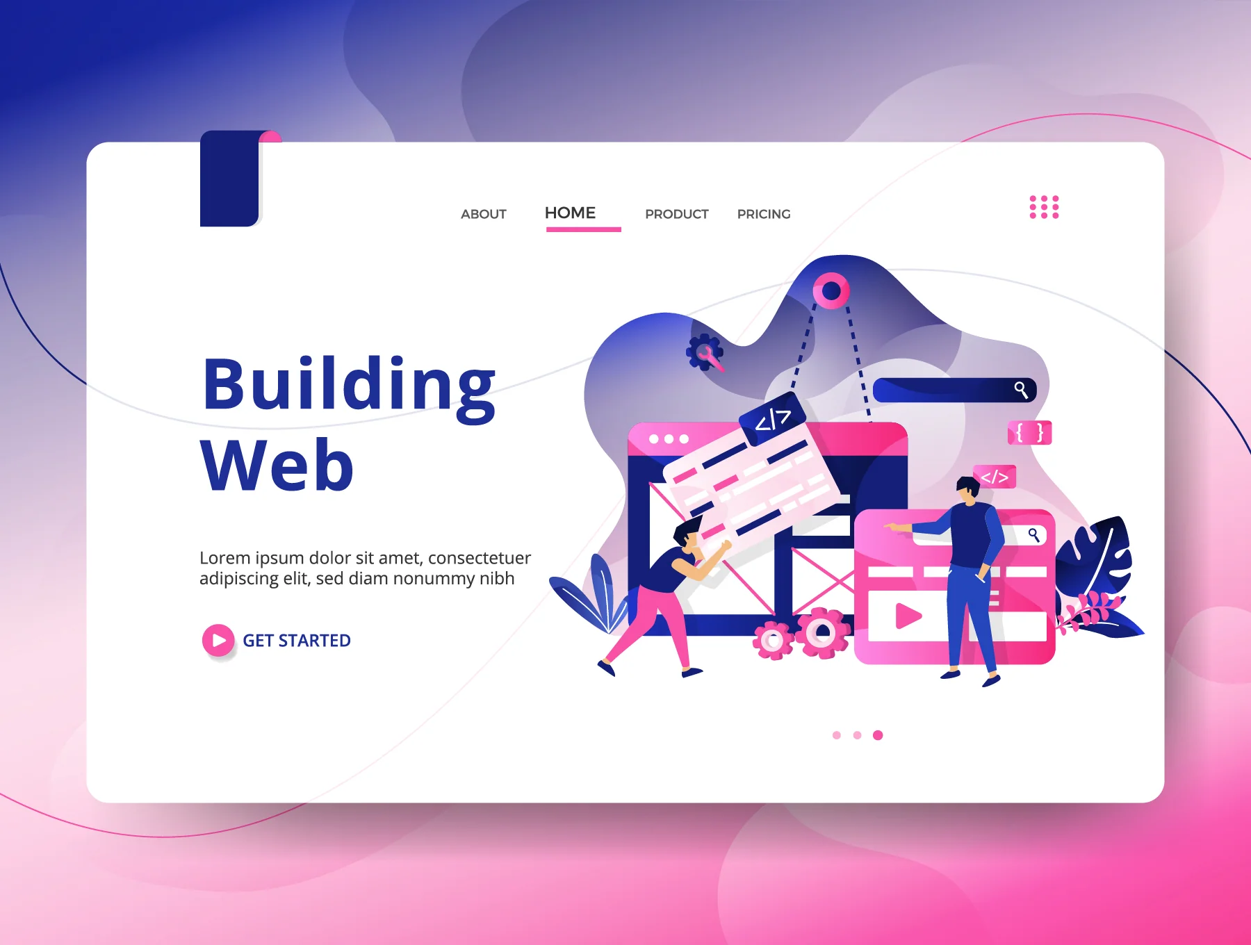 Landing Page Creative Process sets Illustration 5