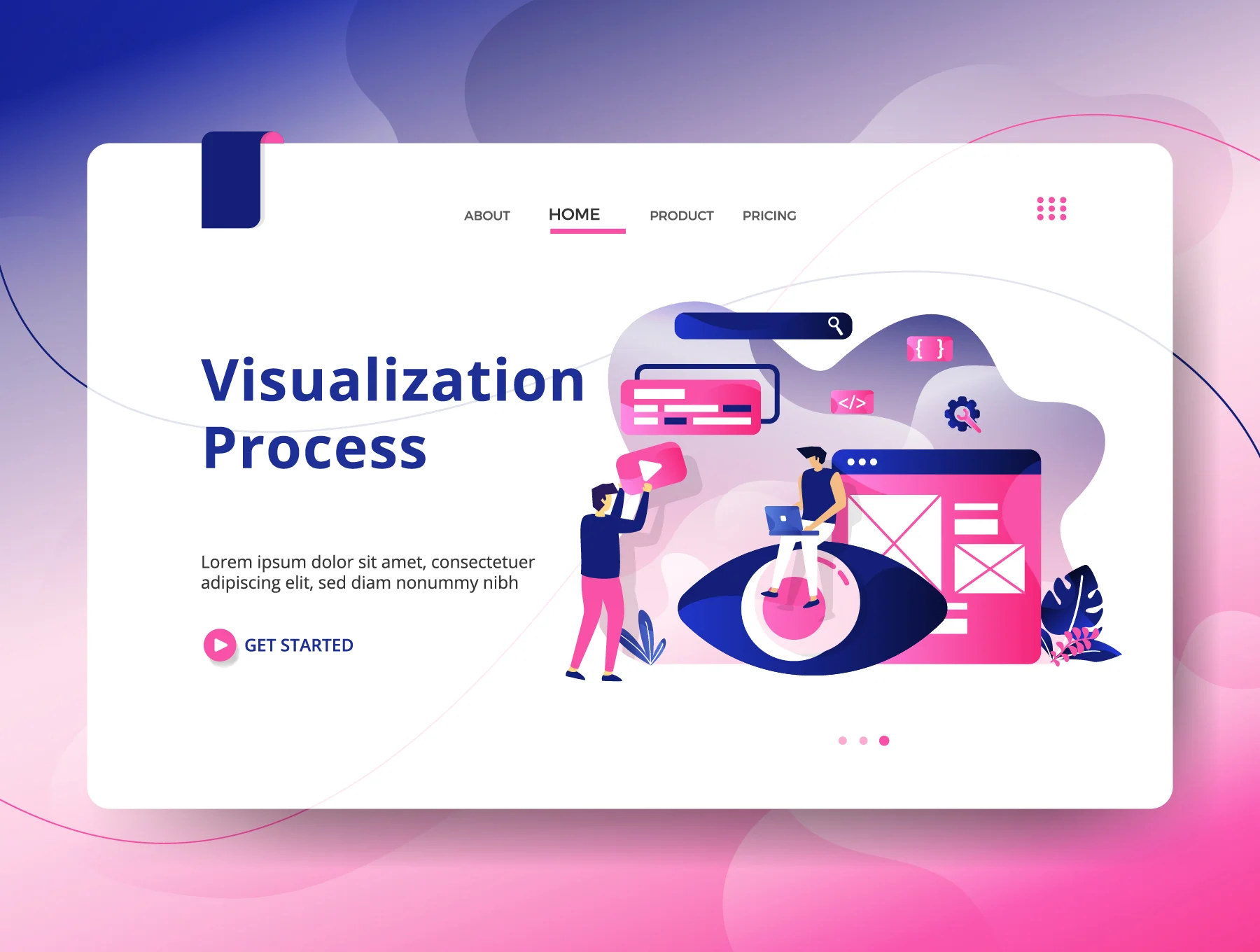 Landing Page Creative Process sets Illustration 6
