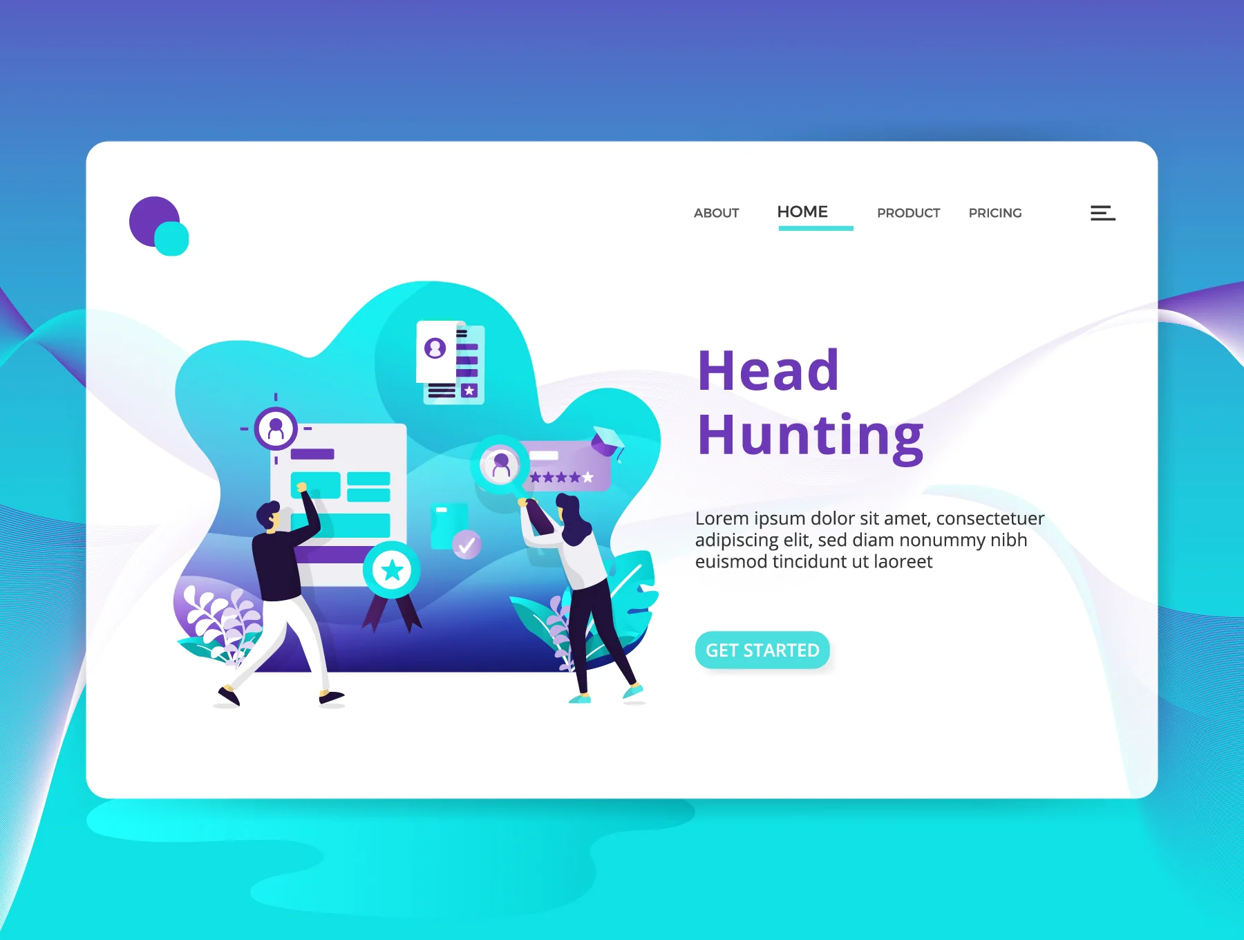 Landing Page Head Hunting sets Illustration 4