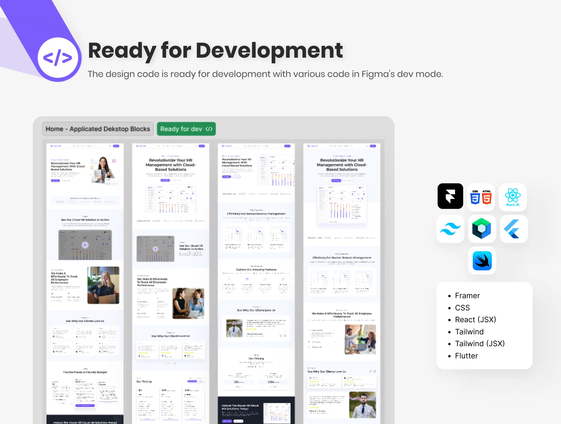 Landing Page Template & UI Kit for SaaS HR Management 7
