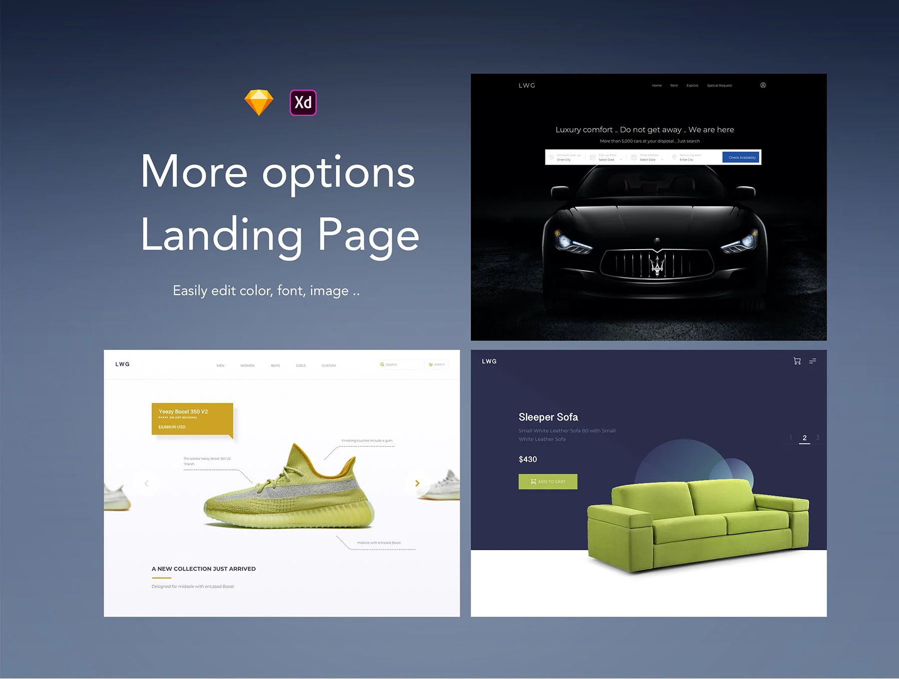 Landing Page UI kit fully compatible 4