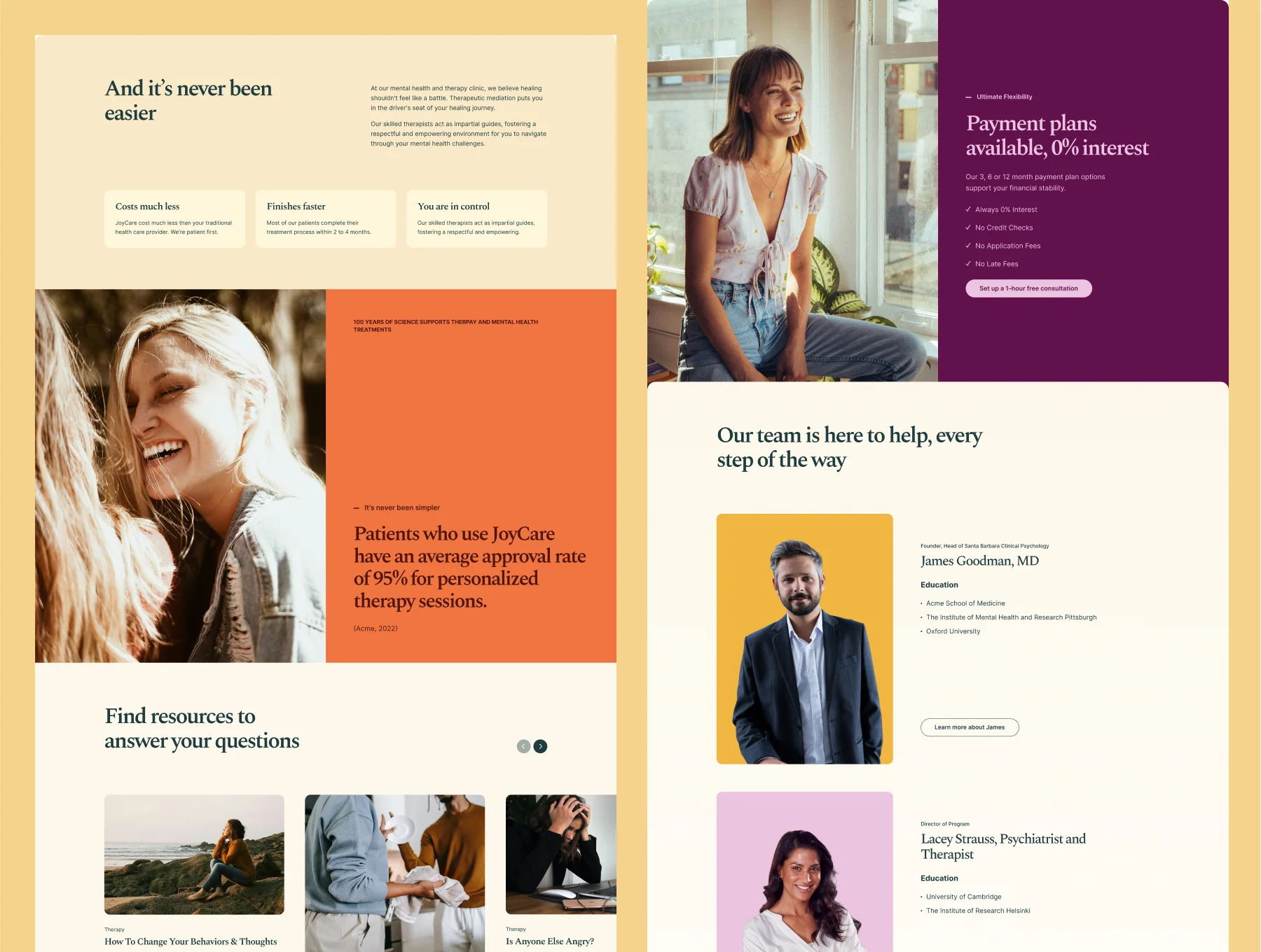 JoyCare - Mental Health and Therapeutic Landing Page UI&UX Kit 3