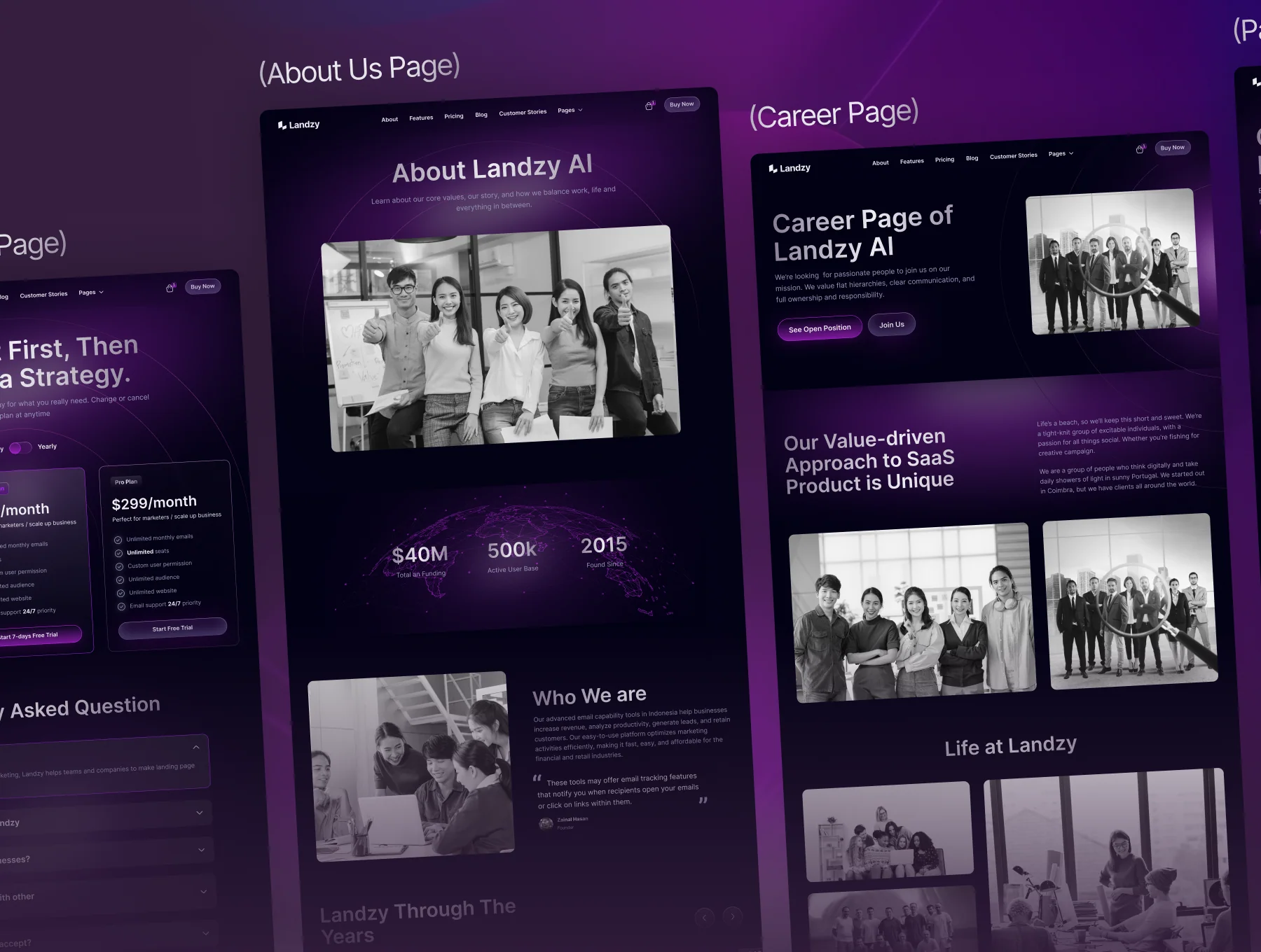 Landzy - SaaS Landing page UI Kit 4