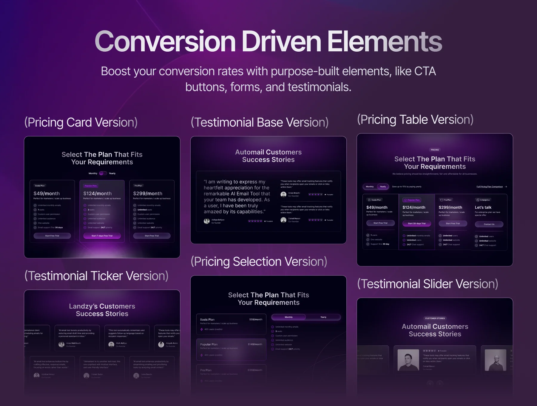 Landzy - SaaS Landing page UI Kit 5