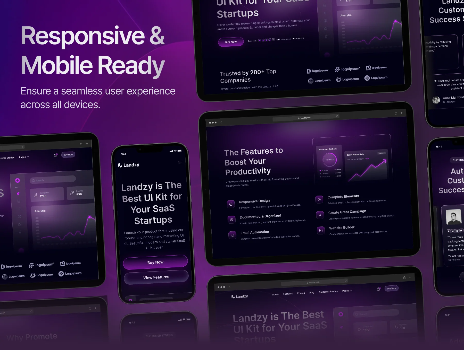 Landzy - SaaS Landing page UI Kit 7
