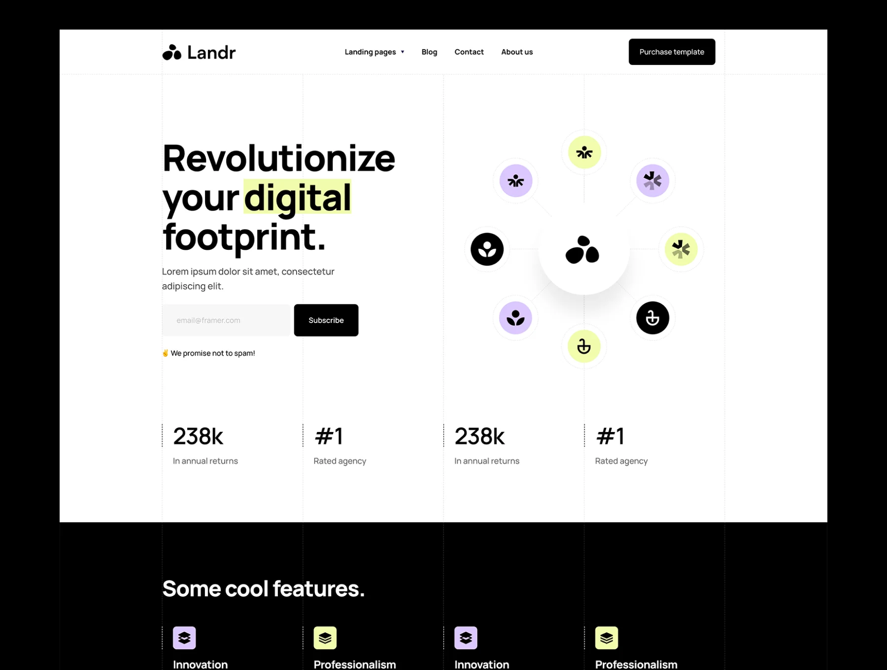 Landr Framer template 3
