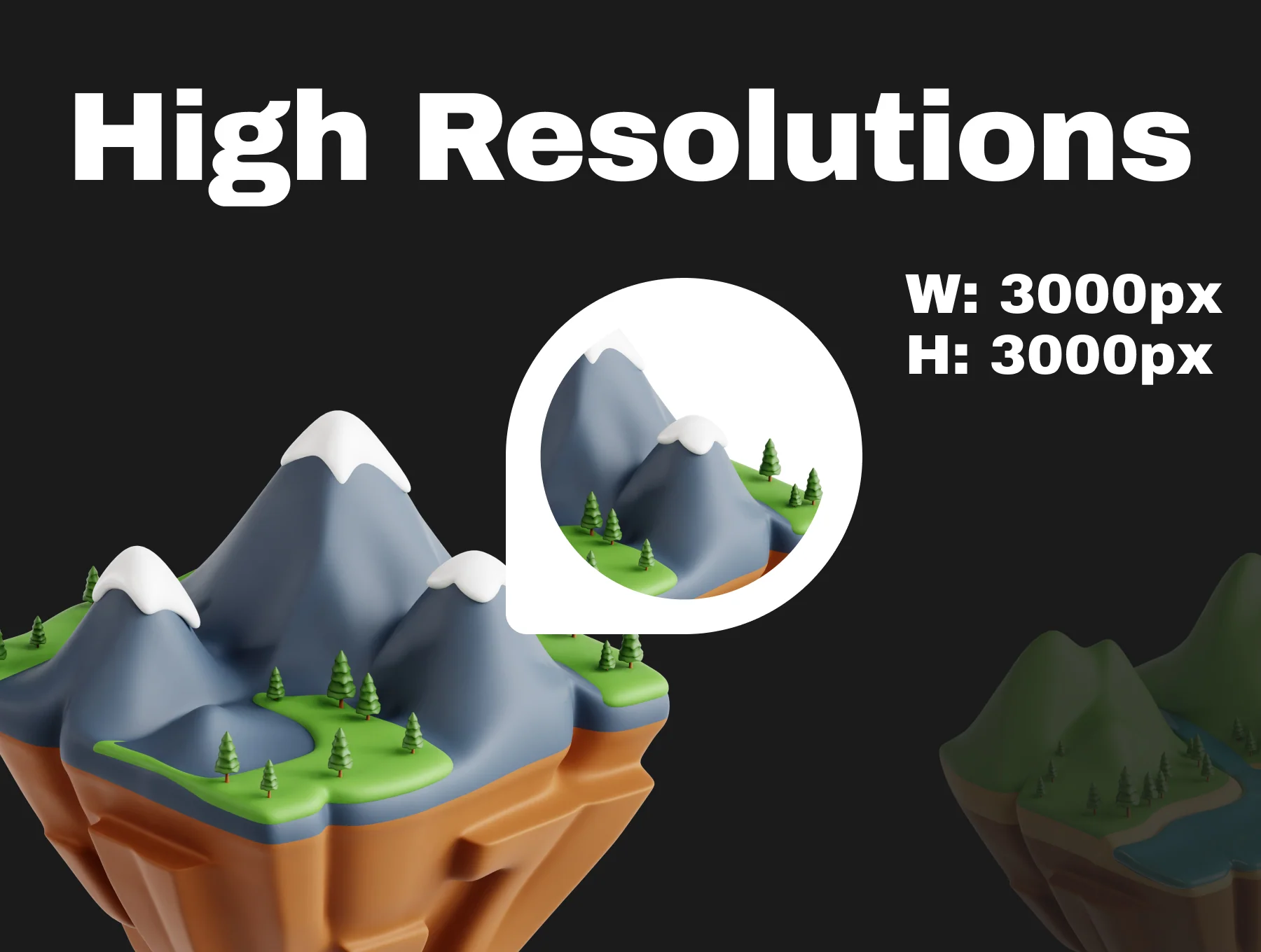 Landscape 3D Icon Set 2