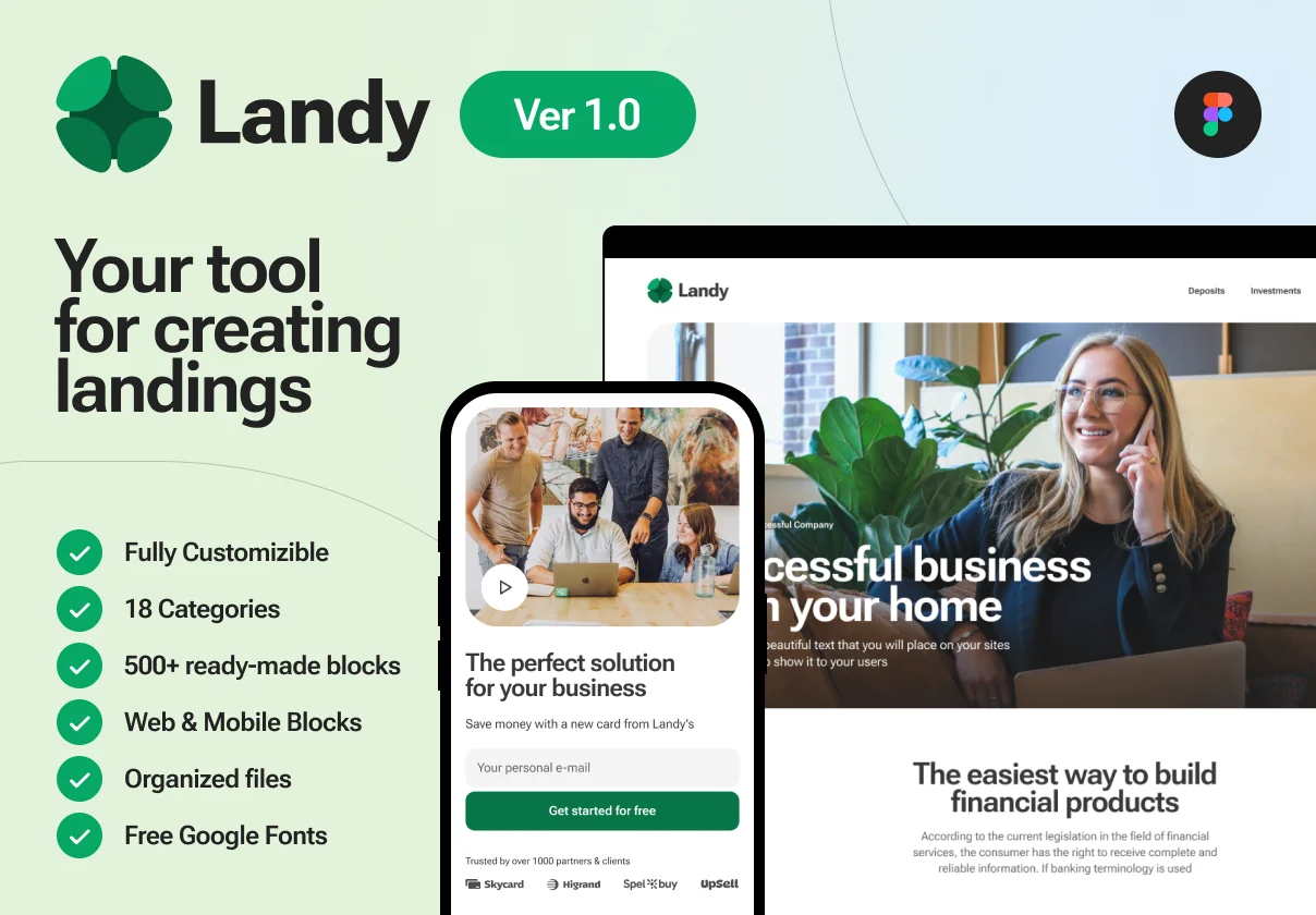 Landy - Landing Page Constructor UI Kit