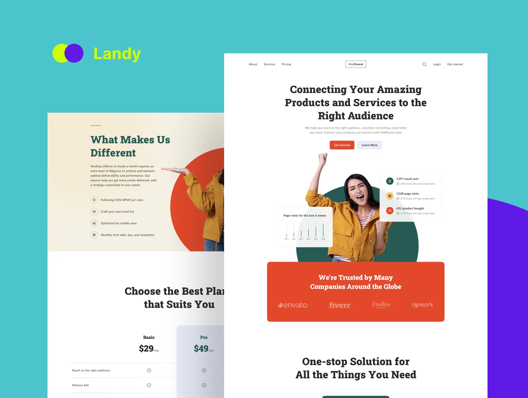 Landy - Landing Page Design UI Kit 6