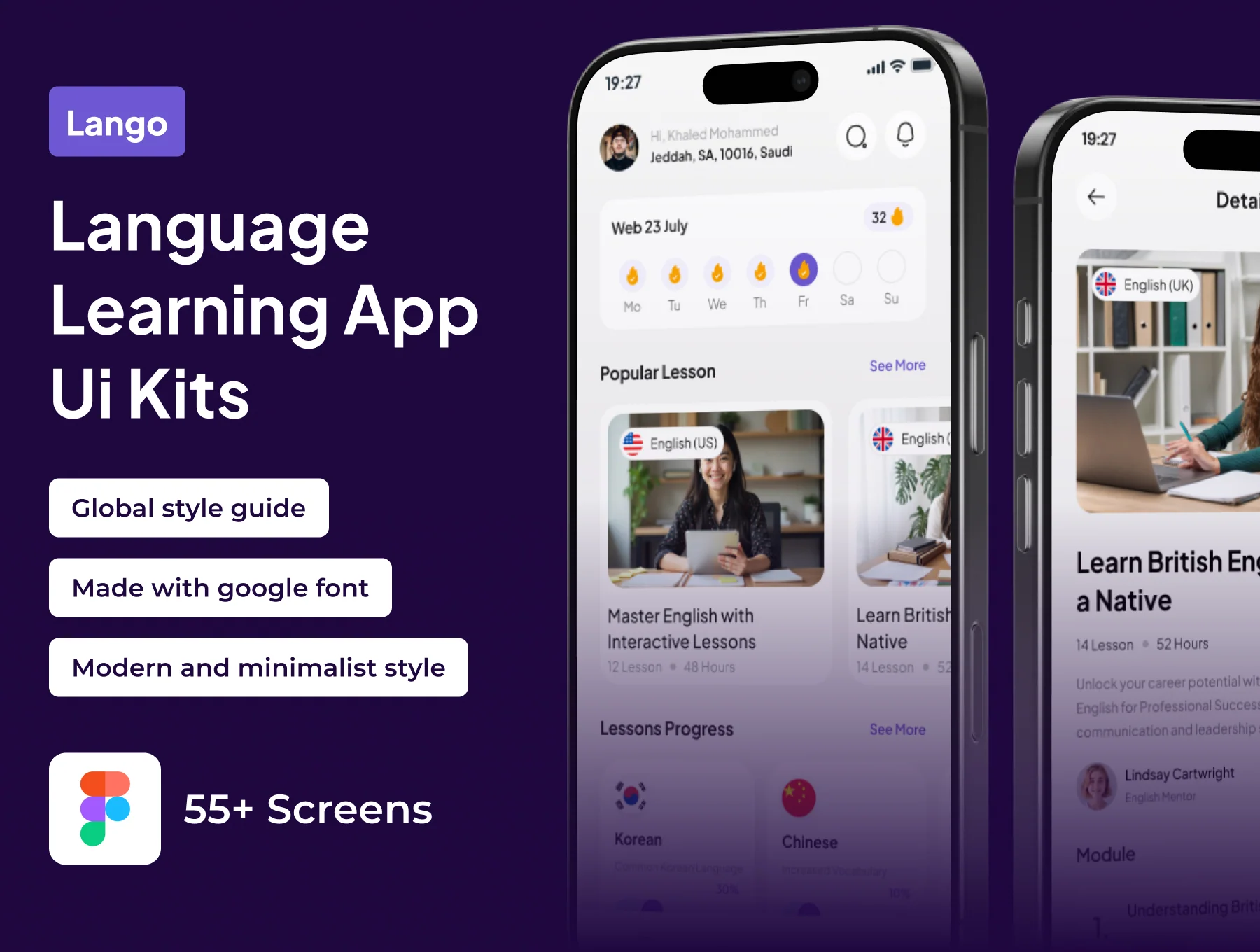Lango - Language Learning Premium UI KIts App