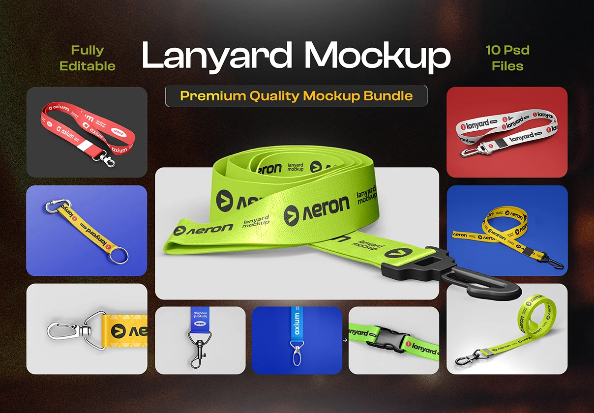 Lanyard ID Card Holder Branding Mockup
