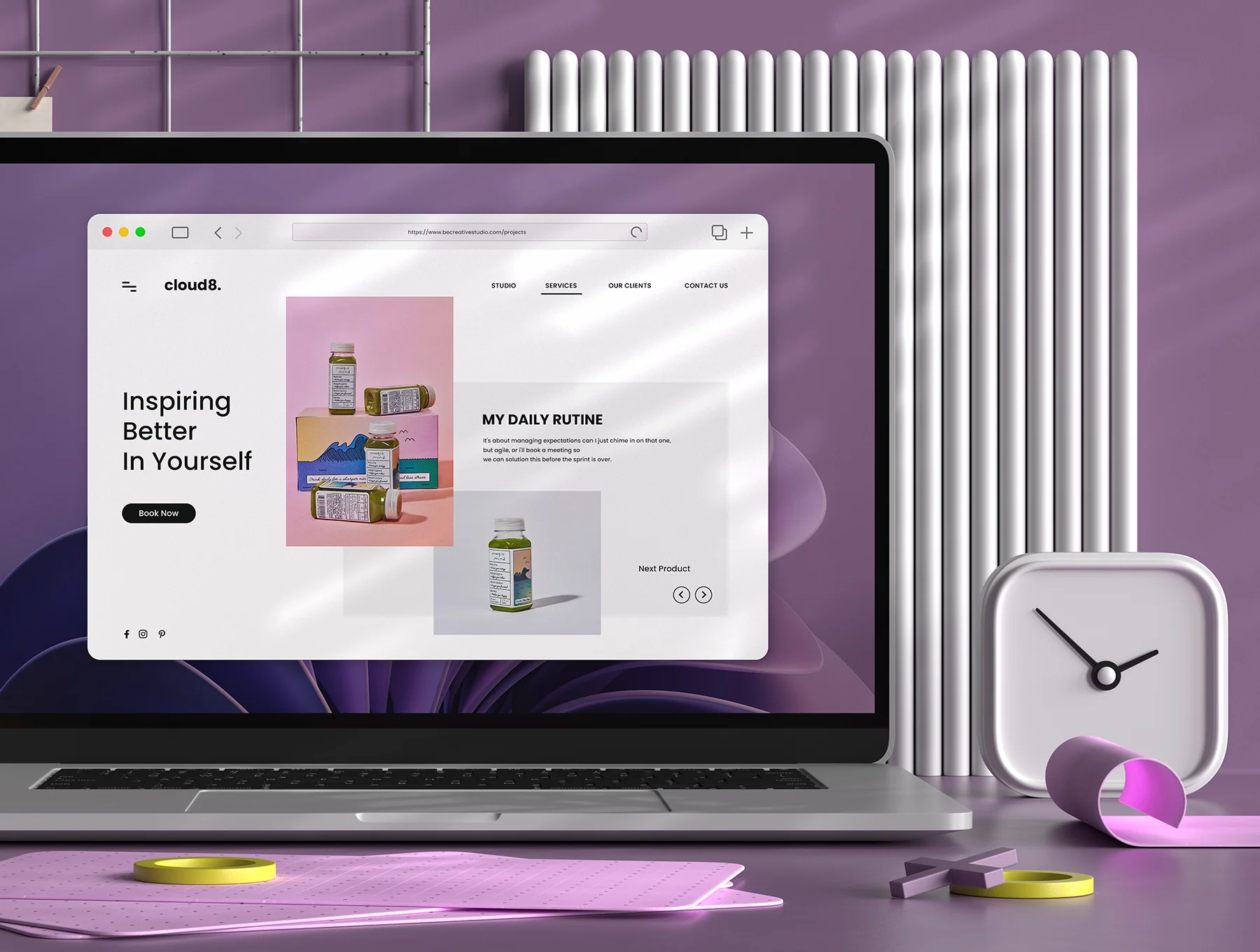 Laptop Office Desk Mockup 6