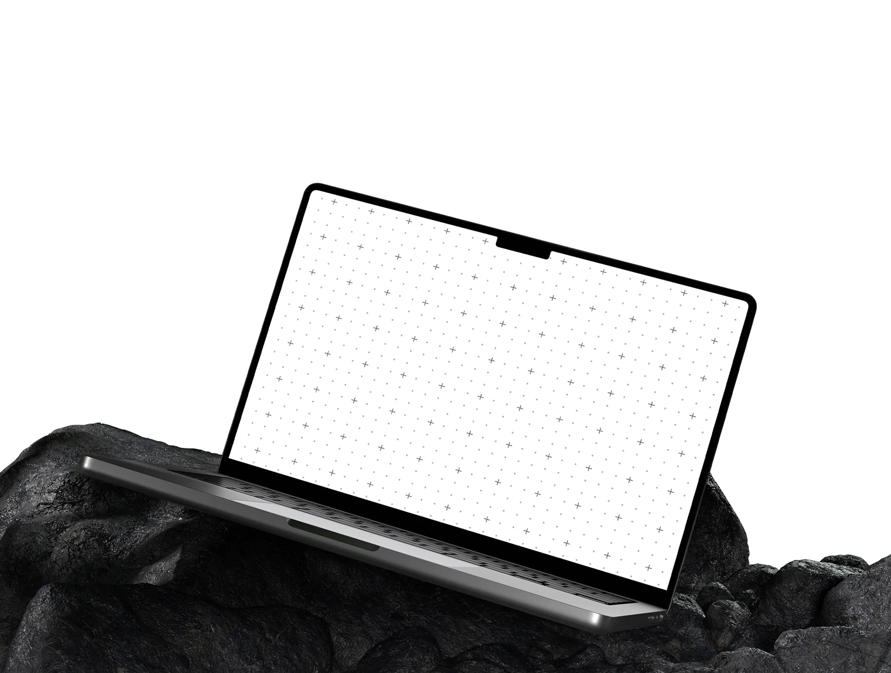 Laptop Screen Mockup on Stone 2