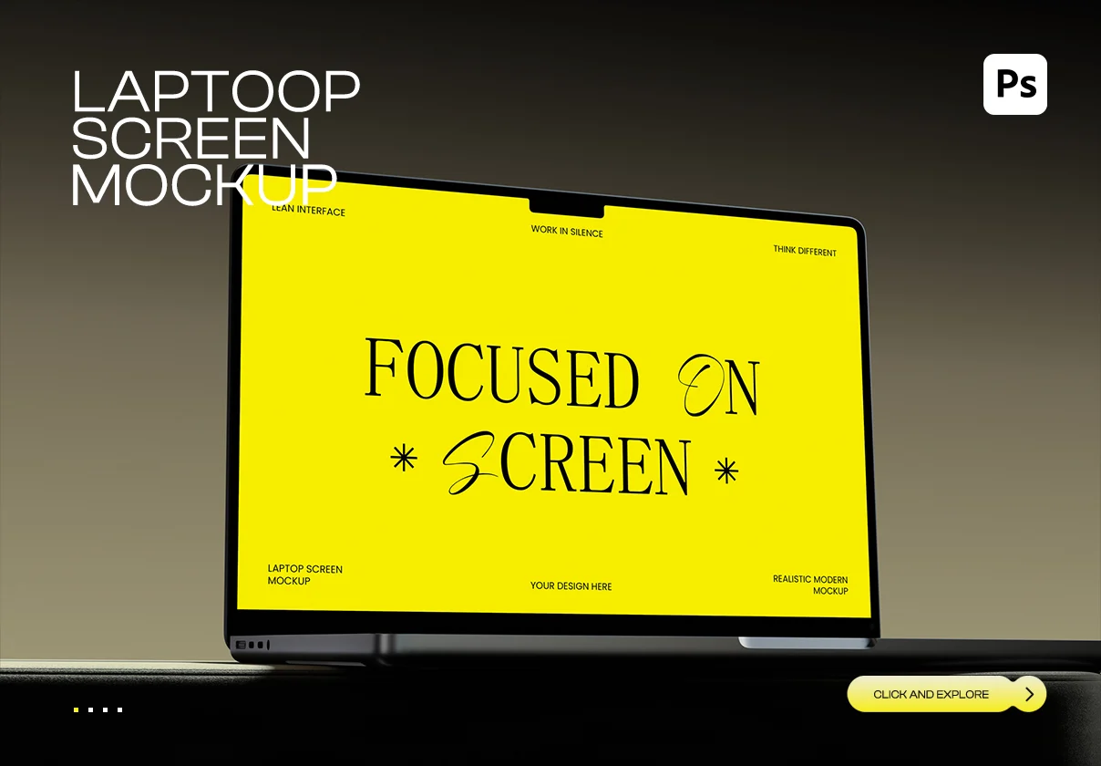 Laptop Screen Mockup Template
