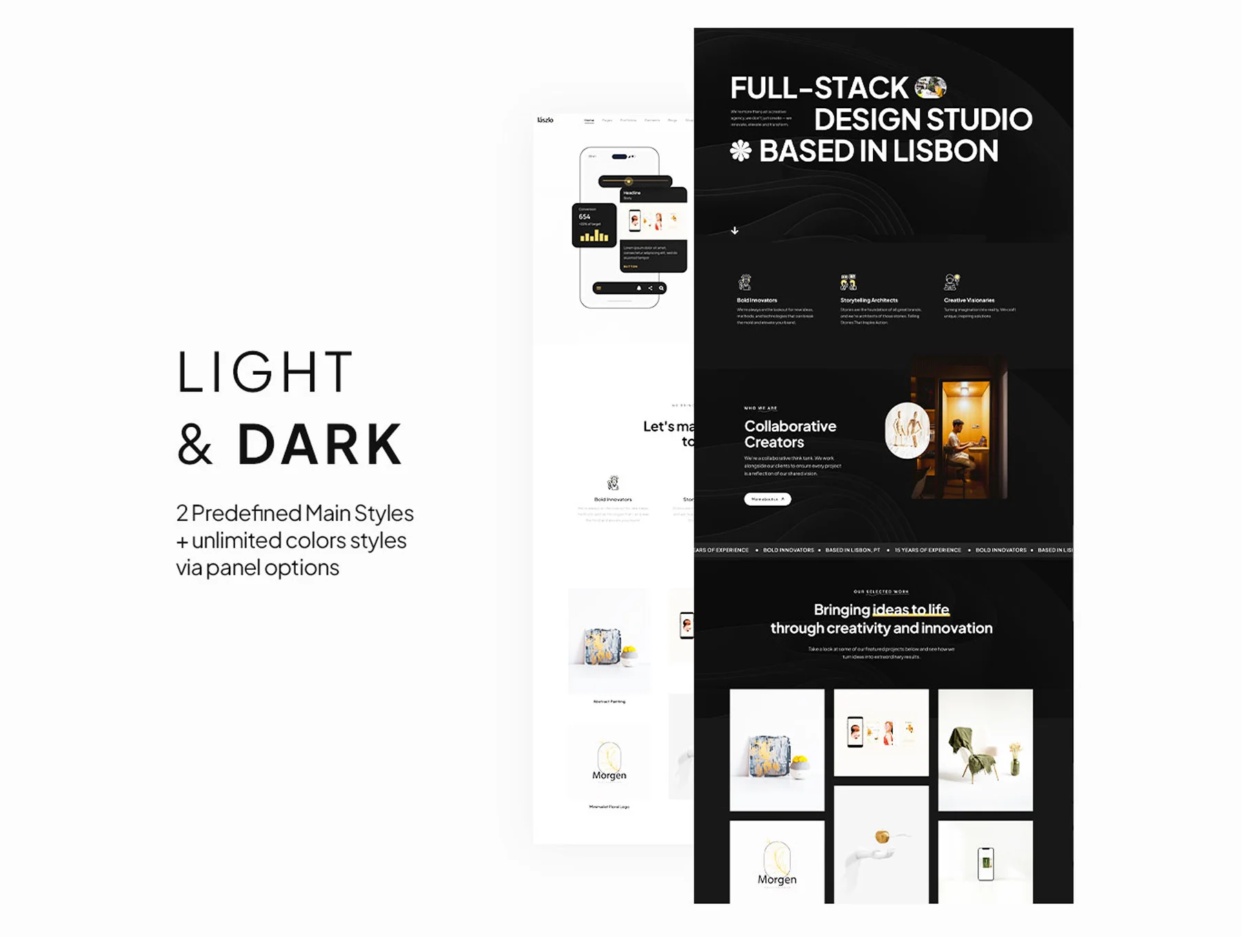 Laszlo - Creative Agency & Portfolio Lottie WordPress Theme 3