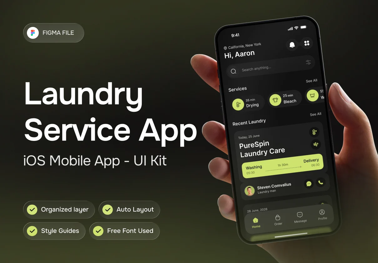 Laundry Service App UI Kit