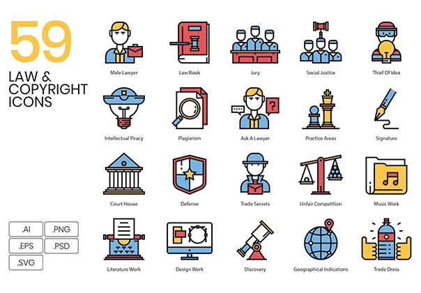 59 Law & Copyright Icons