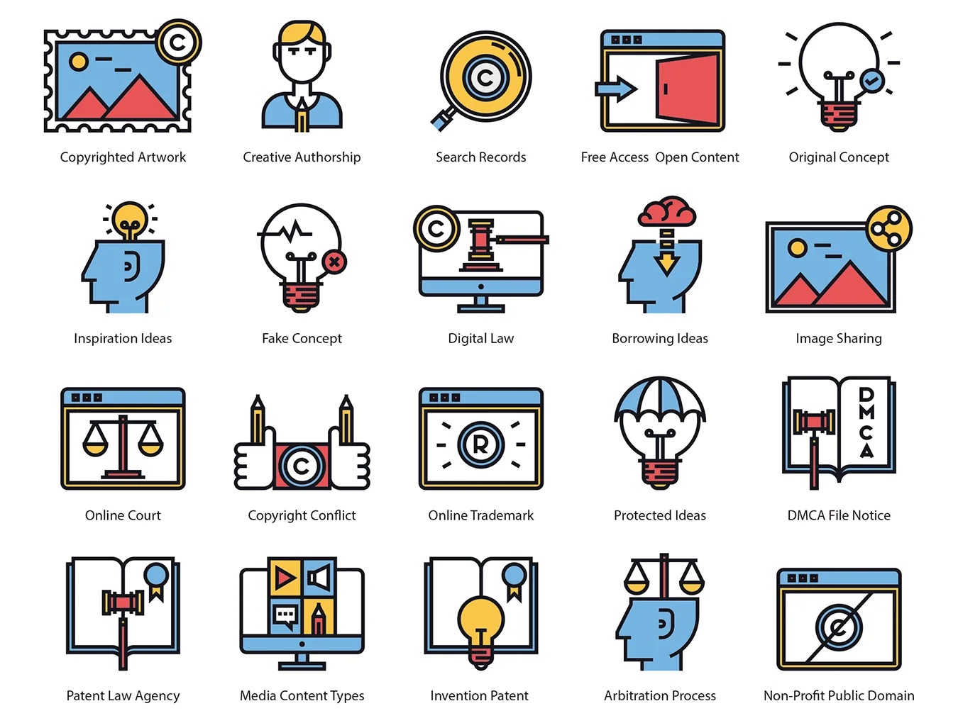 59 Law & Copyright Icons 2