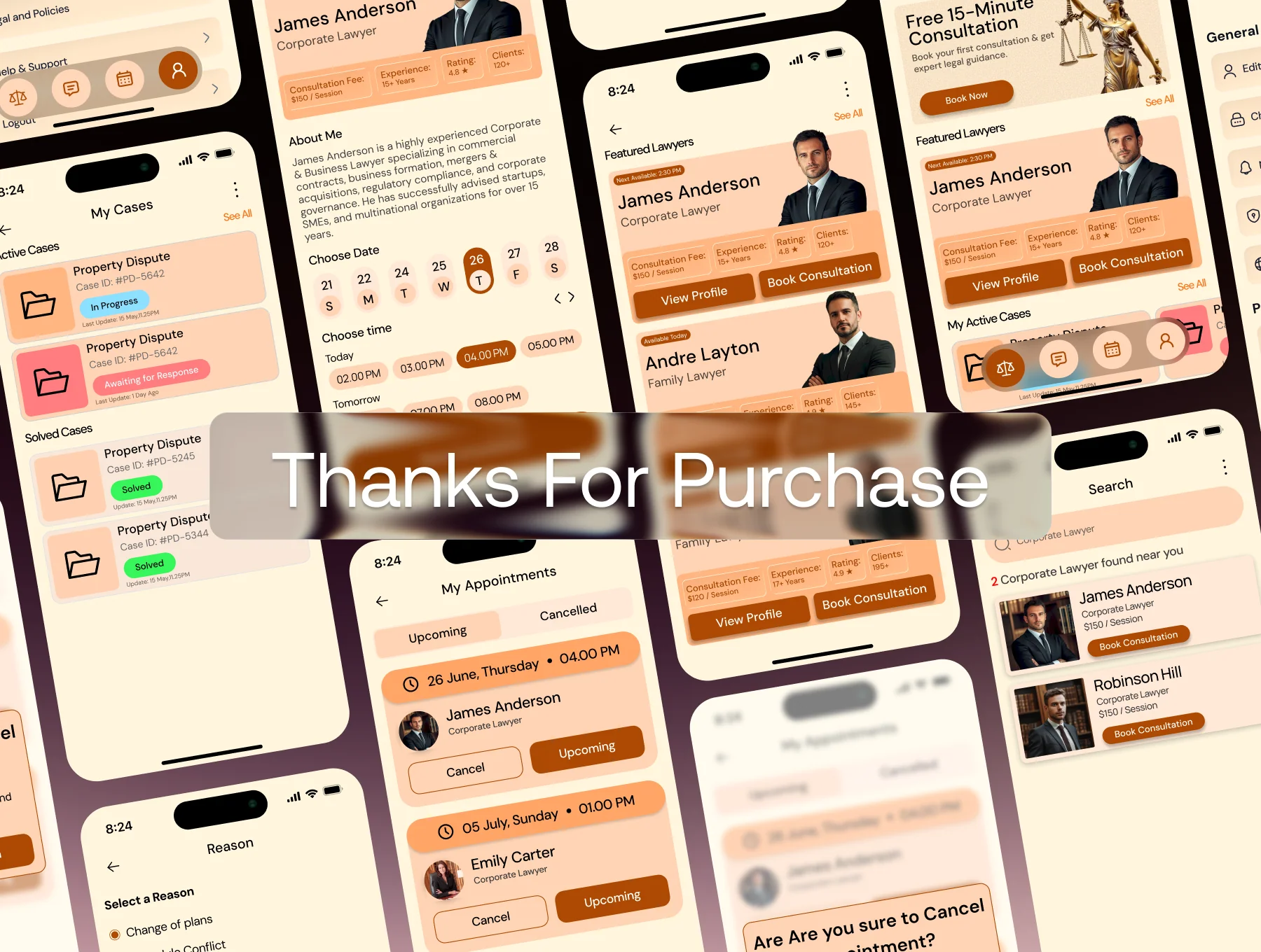 Lawyer Booking & Legal Consultation  Mobile App Figma UI Kit 6