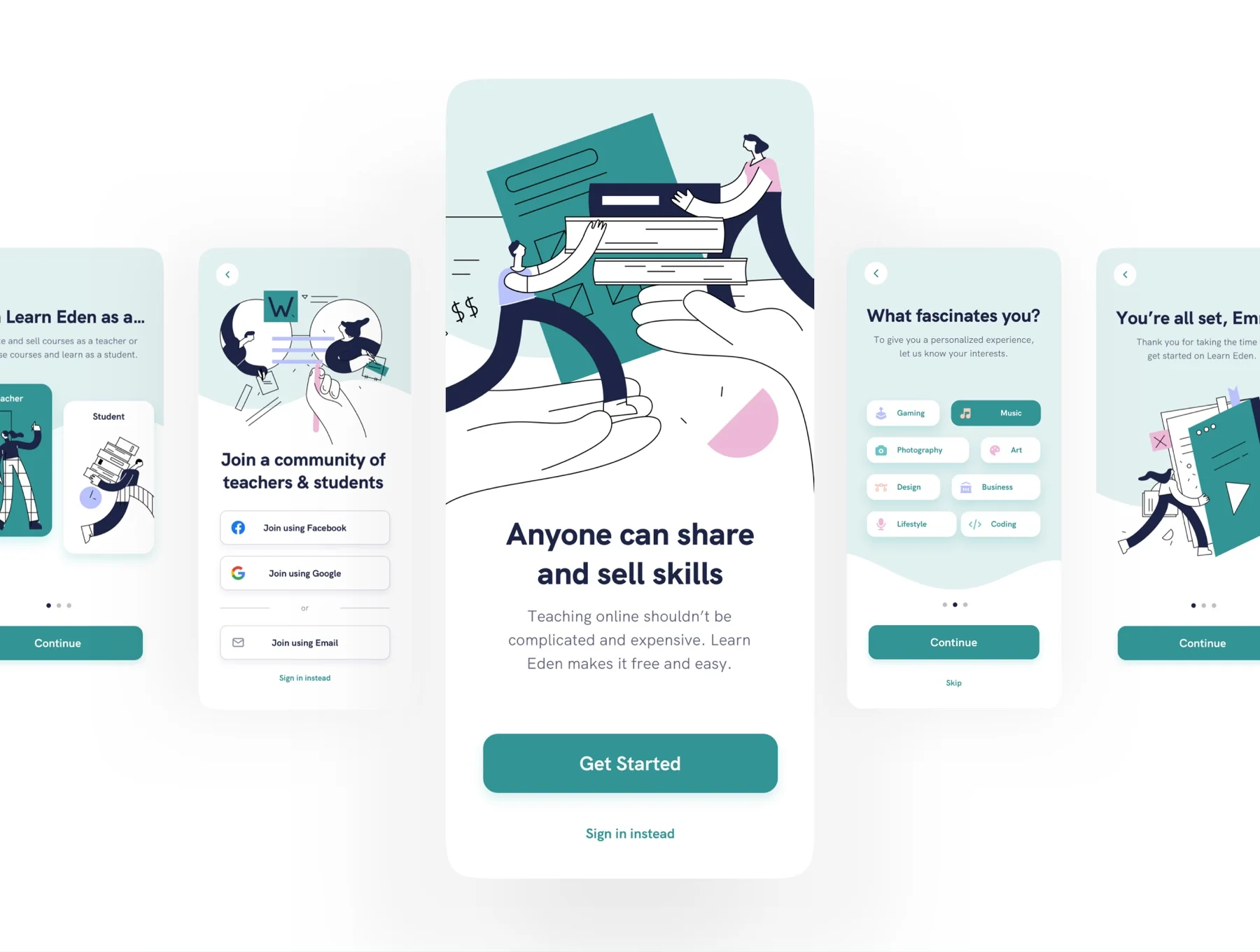 Learn Eden Education App UI Kit 2
