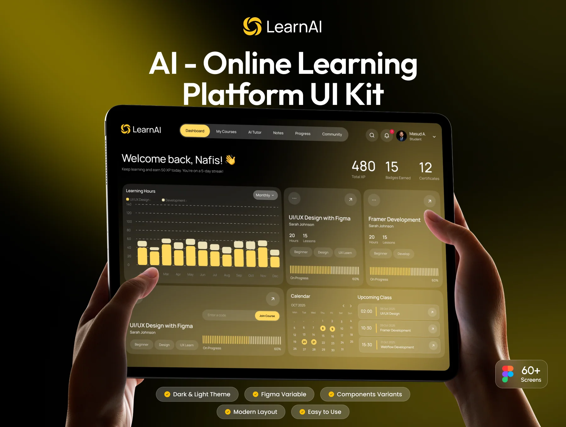 LearnAI - AI Online Learning Platform UI Kit ( Version 2 )
