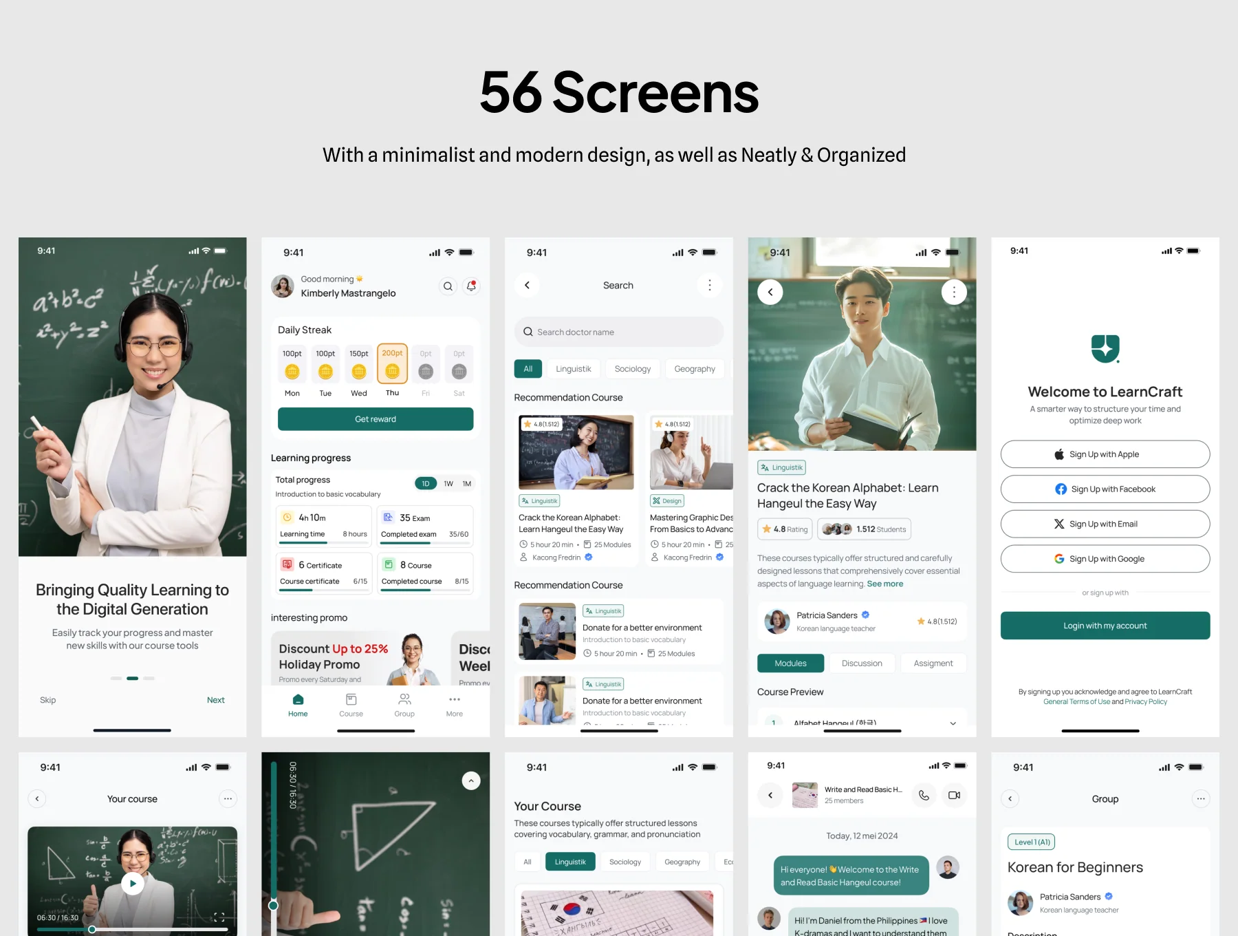 LearnCraft - Digital Online Course App UI Kit 4
