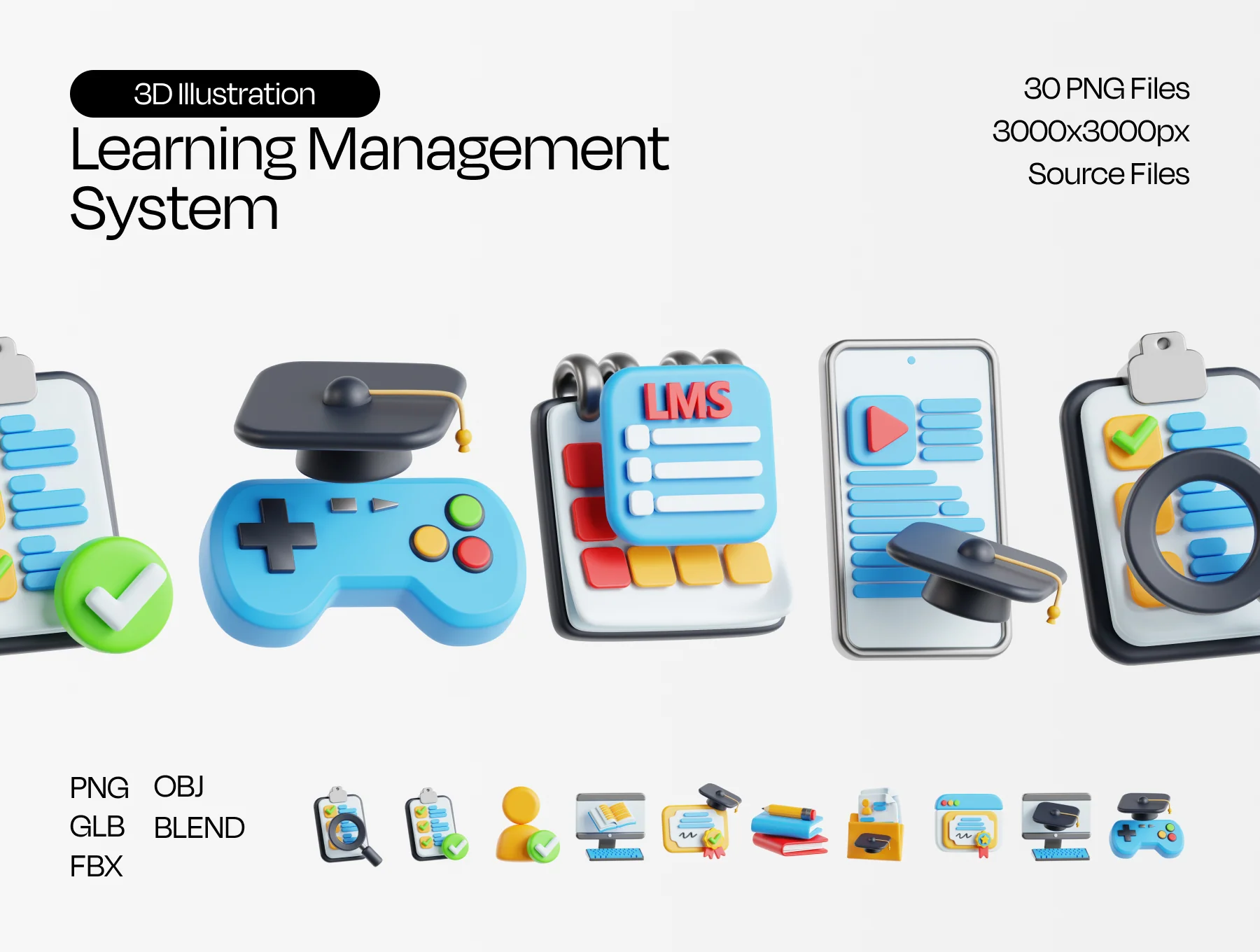 Learning Management System 3D Illustration