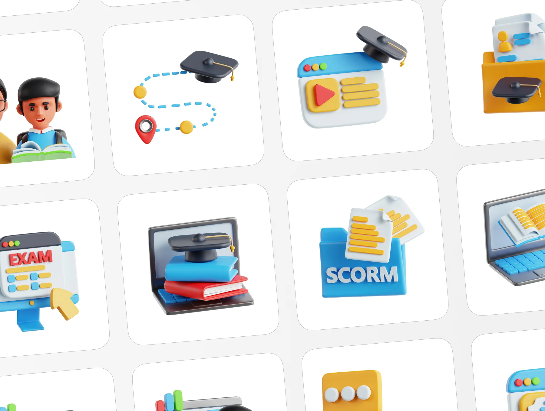 Learning Management System 3D Illustration 6