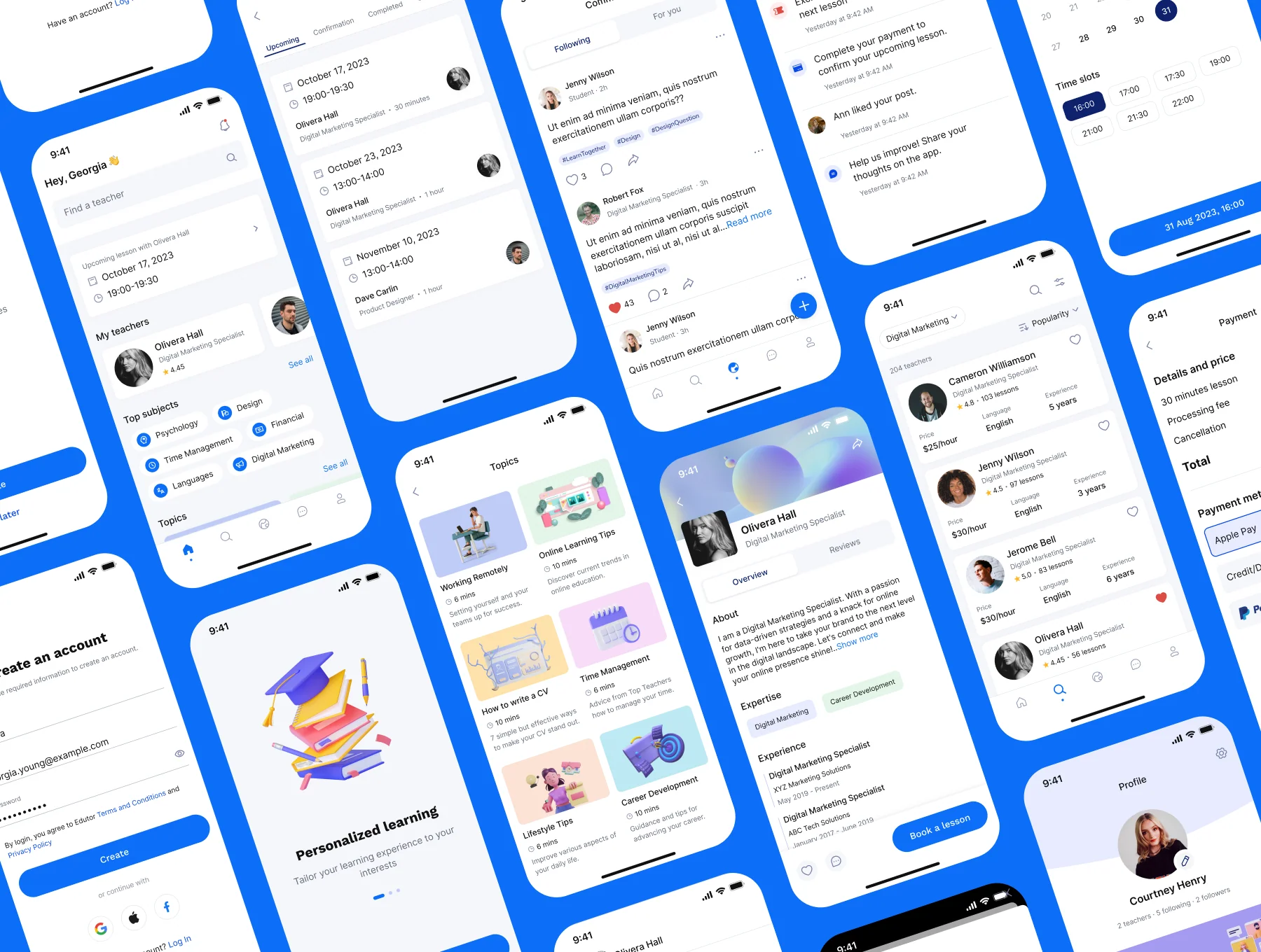 Teacher Finder Mobile App UI Kit Template 3