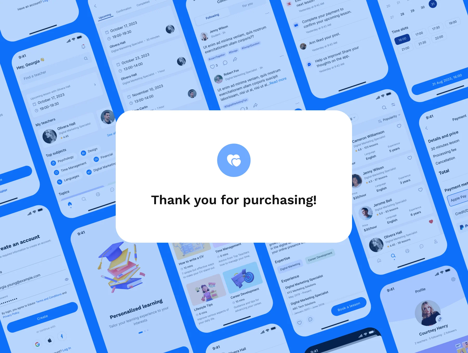 Teacher Finder Mobile App UI Kit Template 6