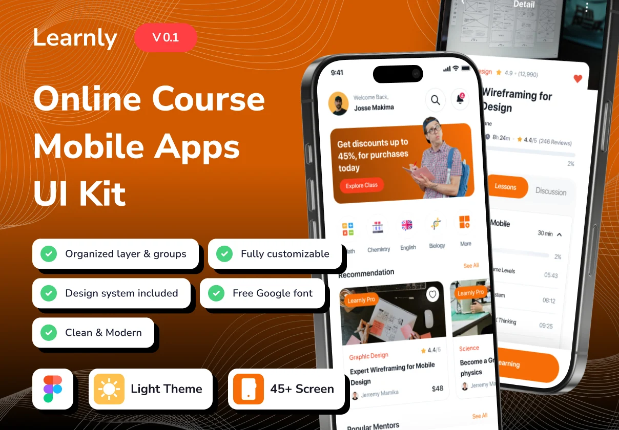 Learnly - Online Course App UI Kits