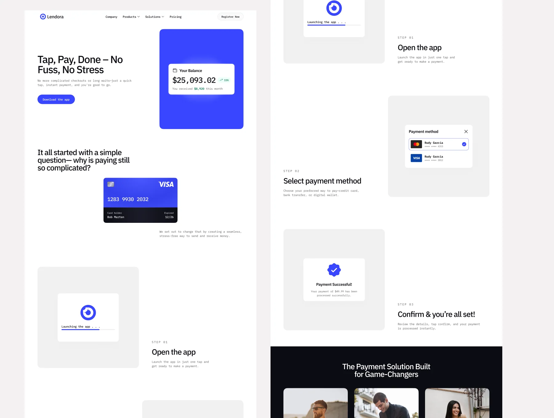 Lendora - Webflow Template Designed for Credit Card and Payment Services.