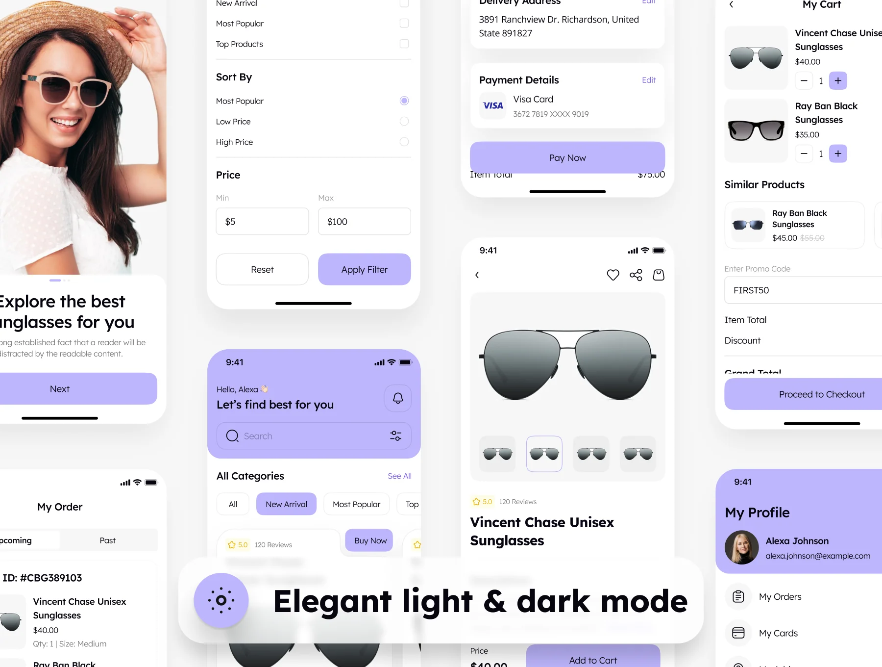 Lenseye - Sunglasses E-Commerce App UI Kit 5