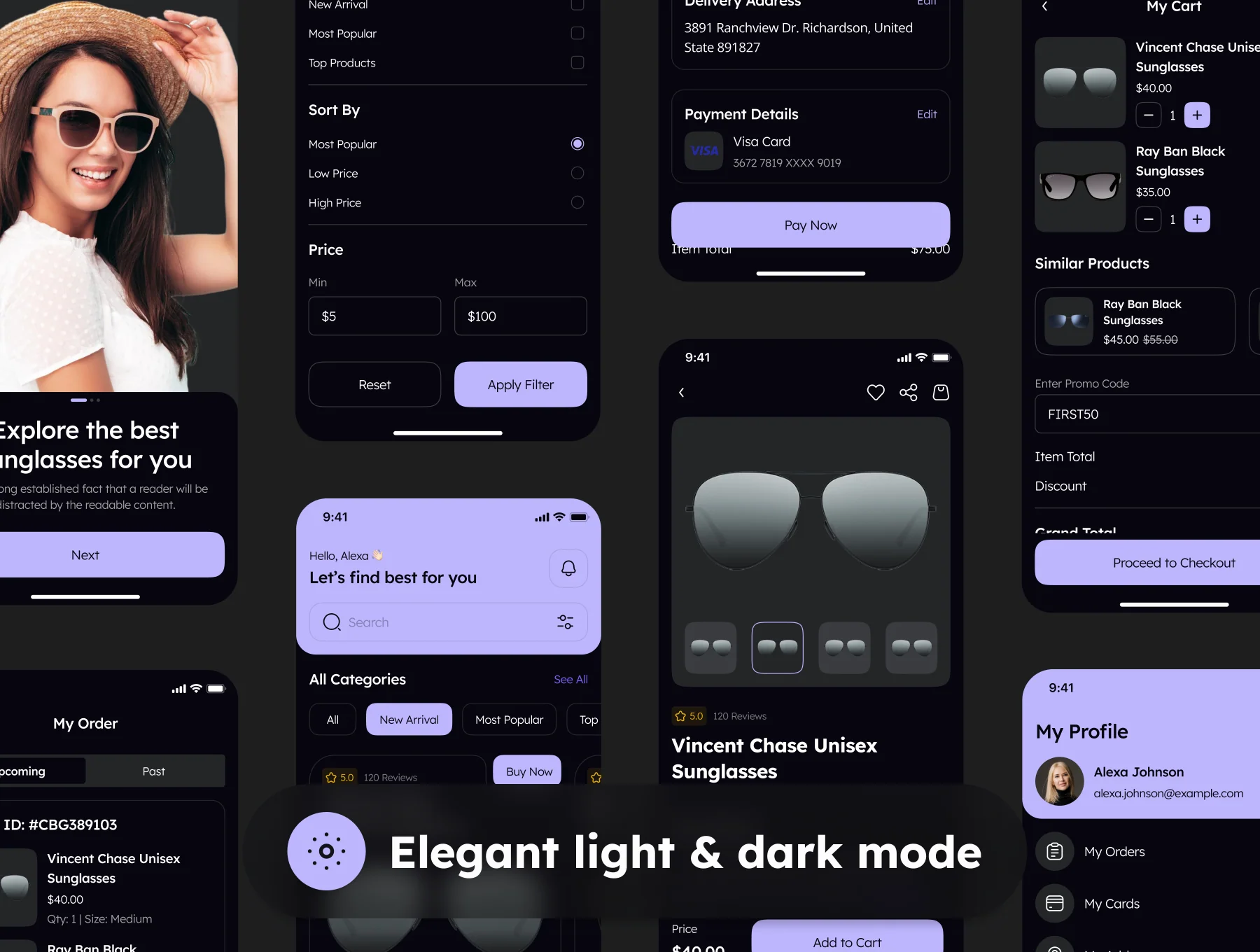 Lenseye - Sunglasses E-Commerce App UI Kit 6