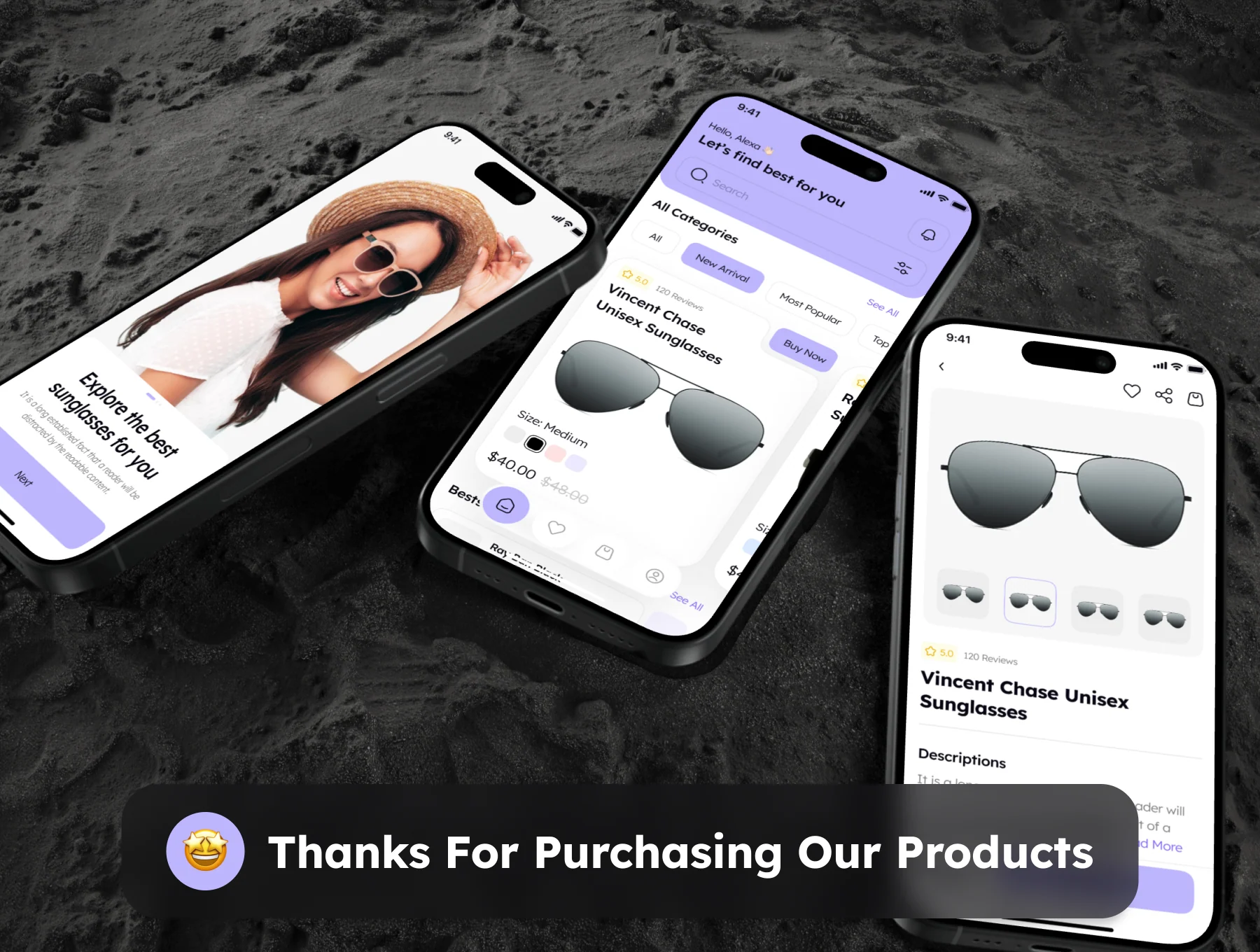 Lenseye - Sunglasses E-Commerce App UI Kit 8