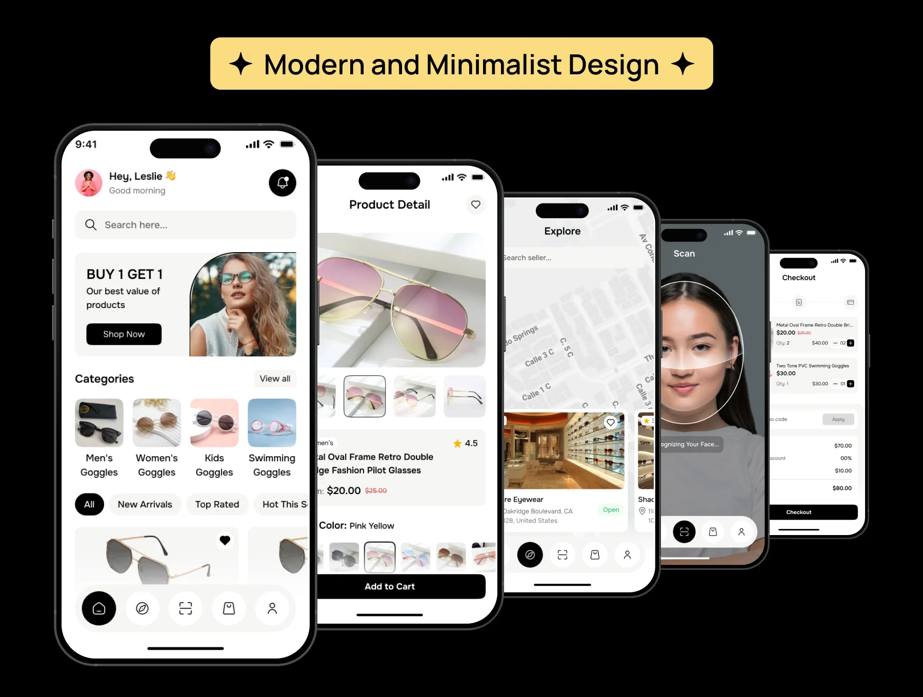 Lensly - Eyewear E-commerce Mobile App UI Kit 3