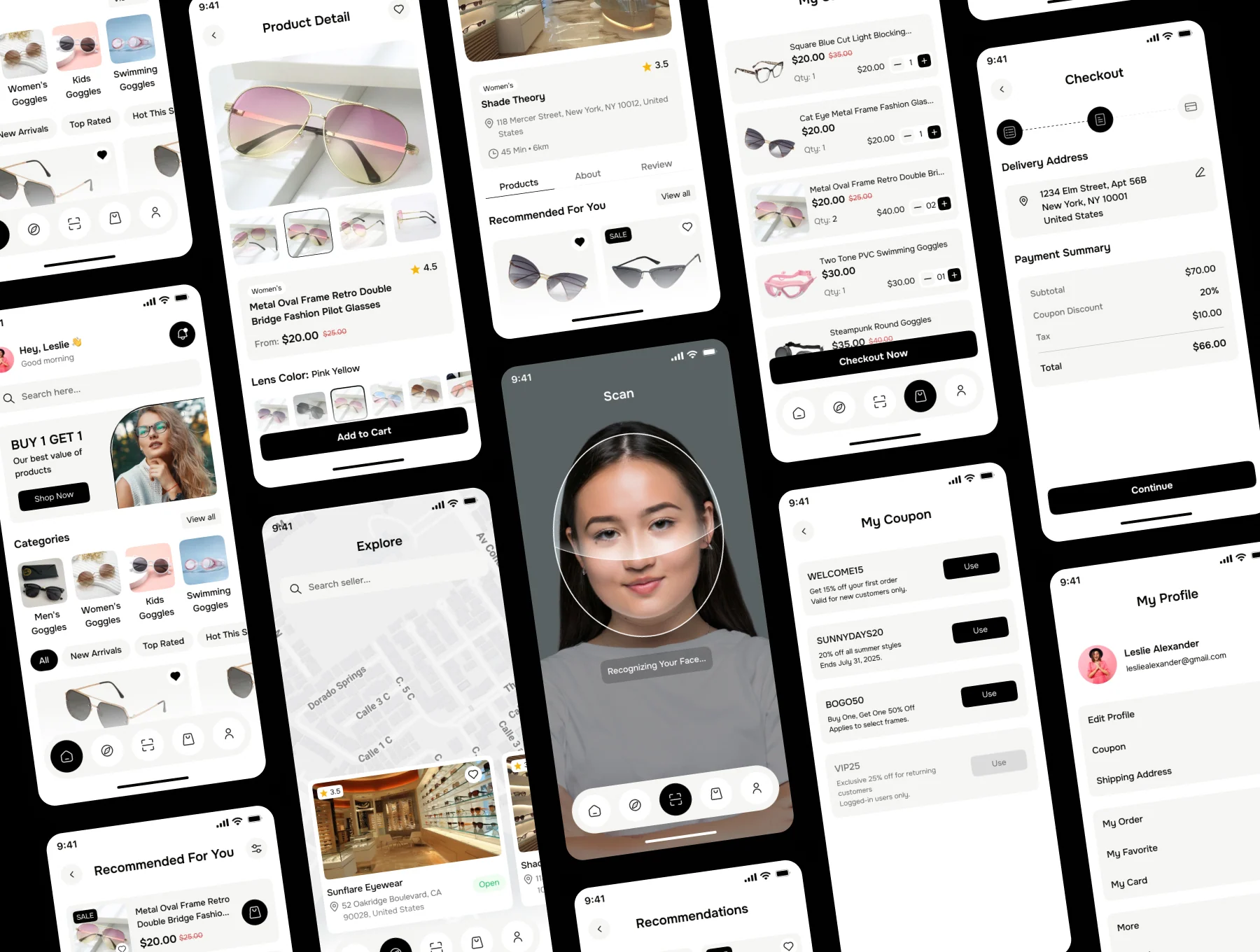 Lensly - Eyewear E-commerce Mobile App UI Kit 4