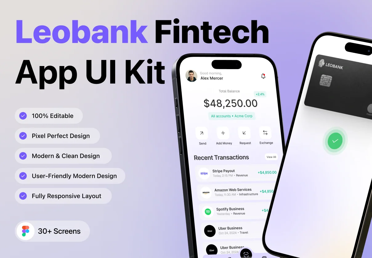 Leobank – Fintech App UI Kit