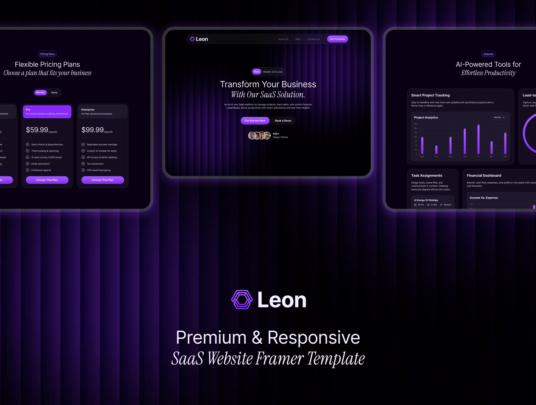 Leon - SaaS Website Framer Template 4