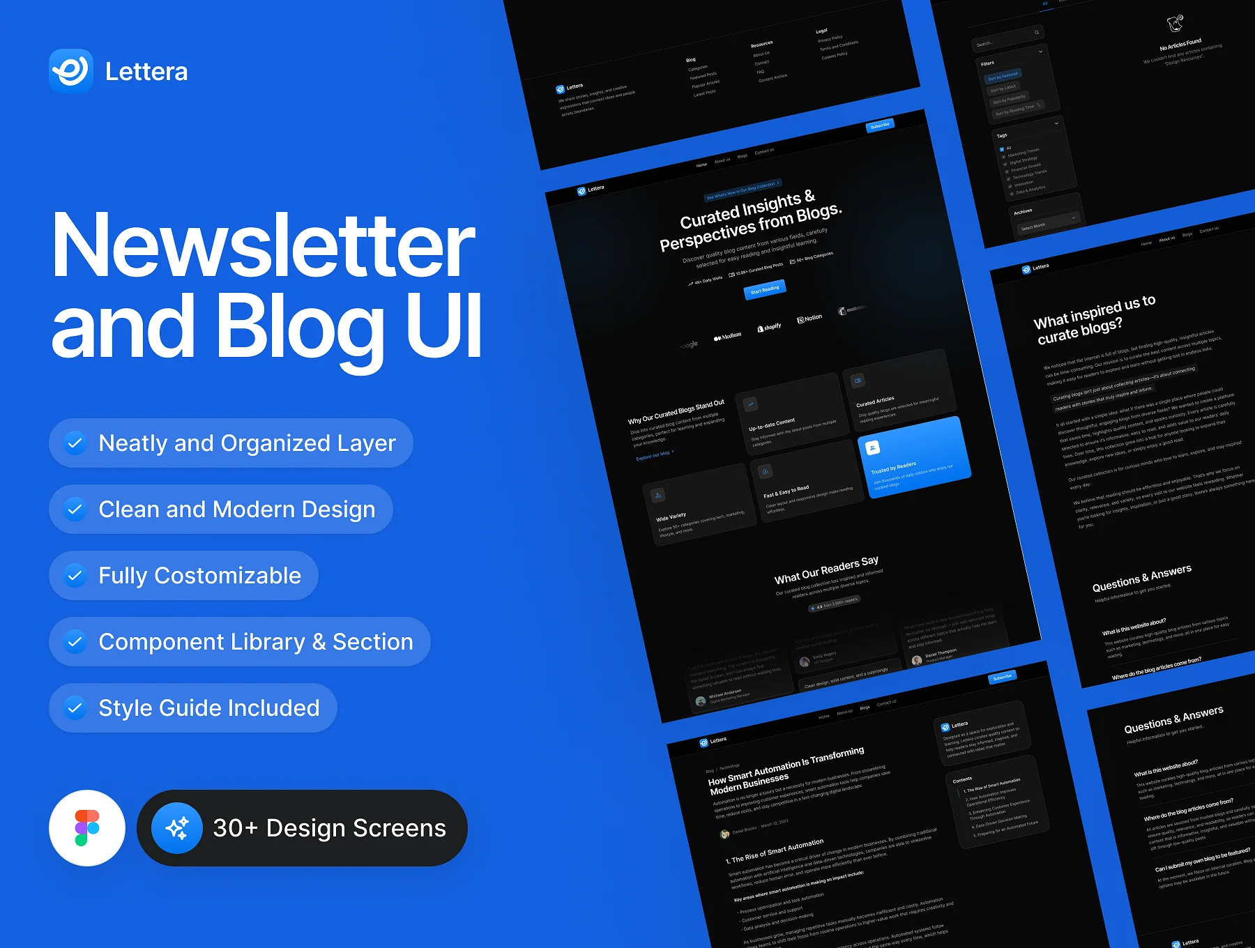 Lettera – Newsletter & Blog UI