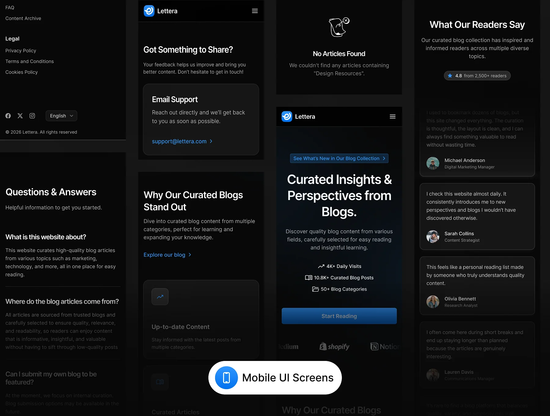 Lettera – Newsletter & Blog UI 7