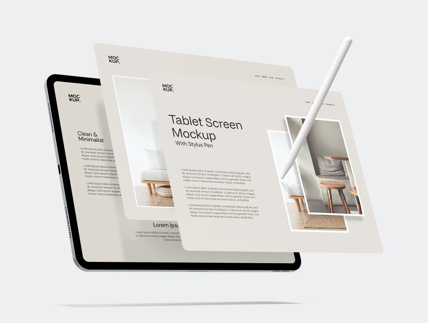 Levitating Tablet Screen Mockup