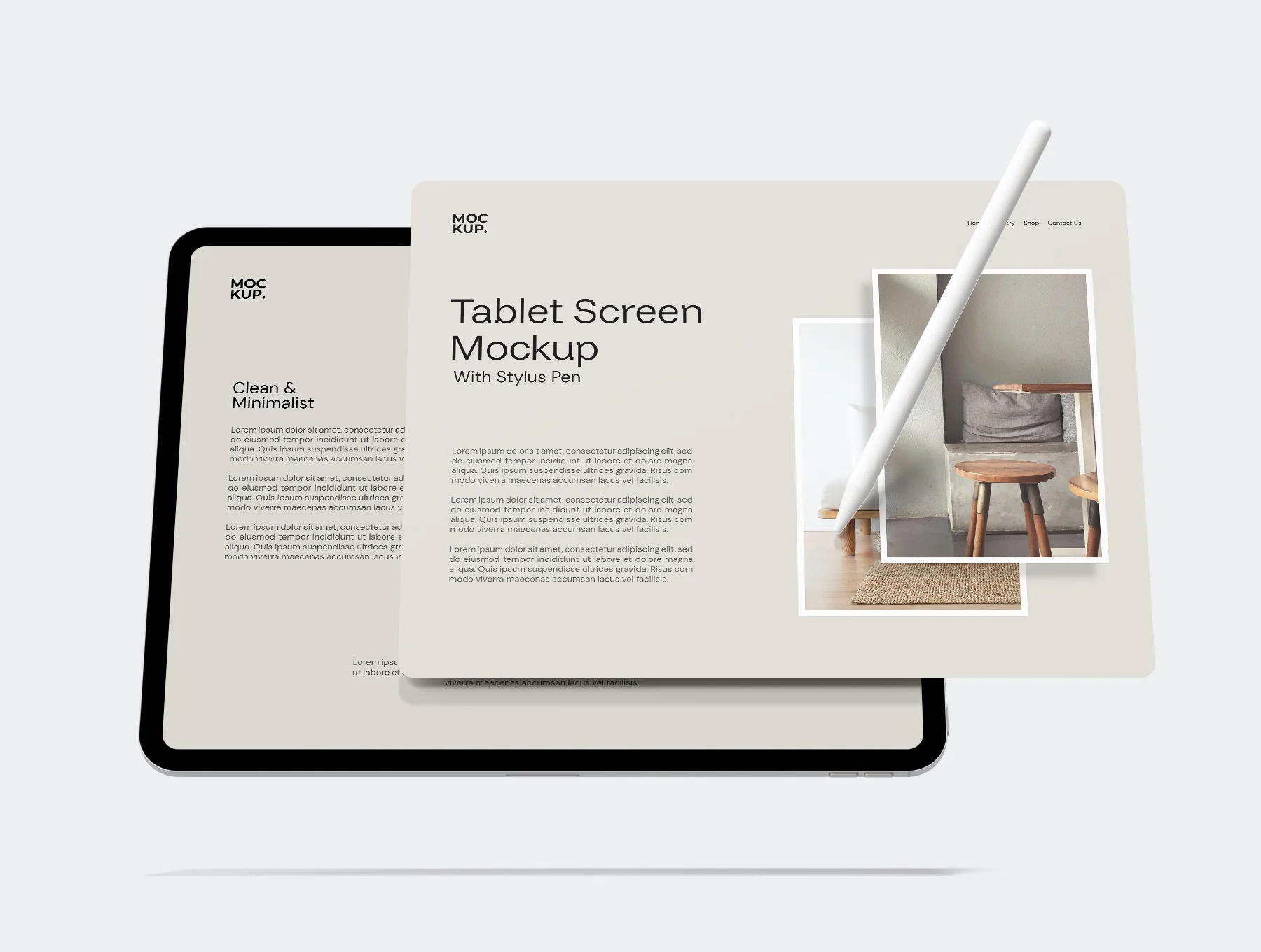 Levitating Tablet Screen Mockup 2
