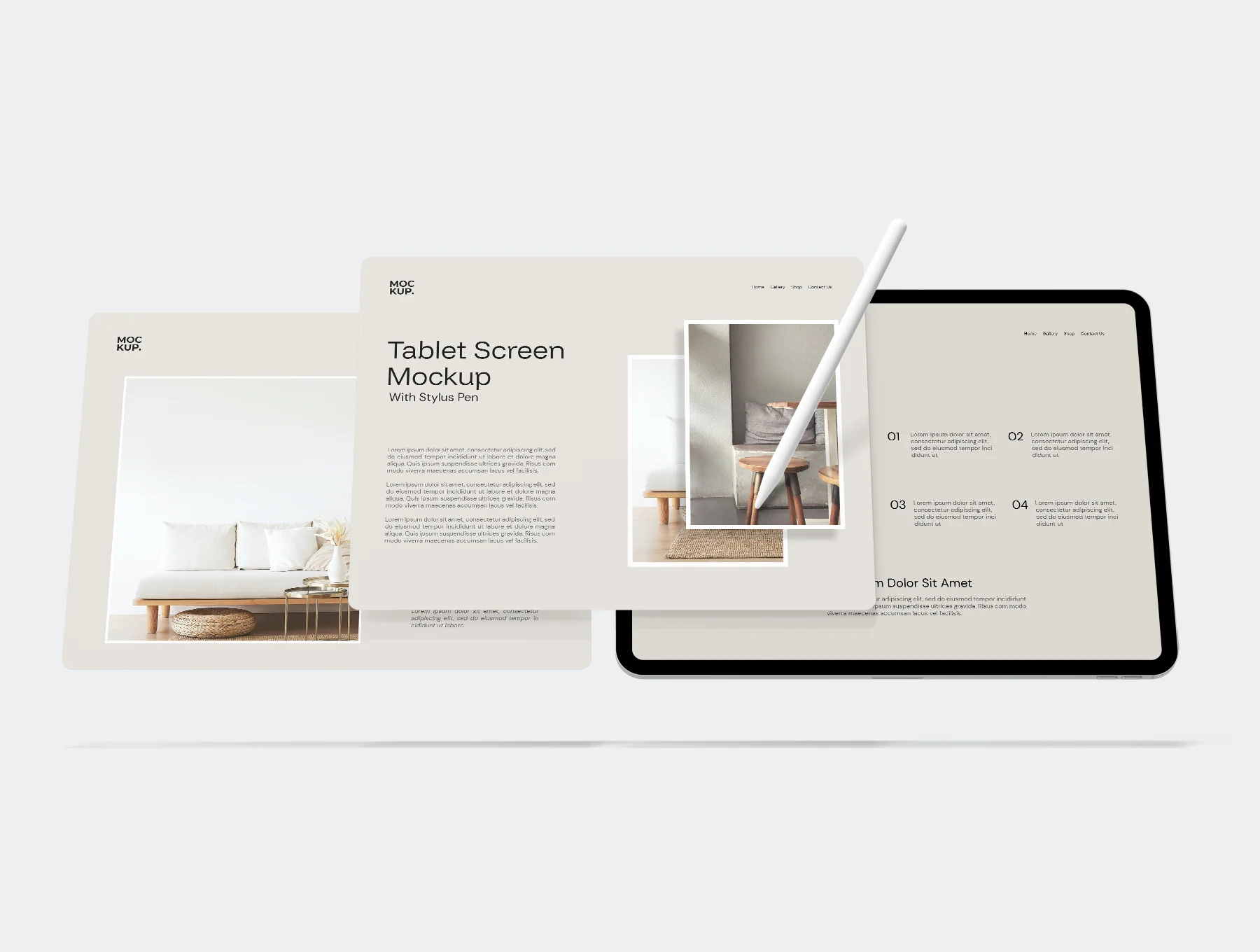 Levitating Tablet Screen Mockup 6
