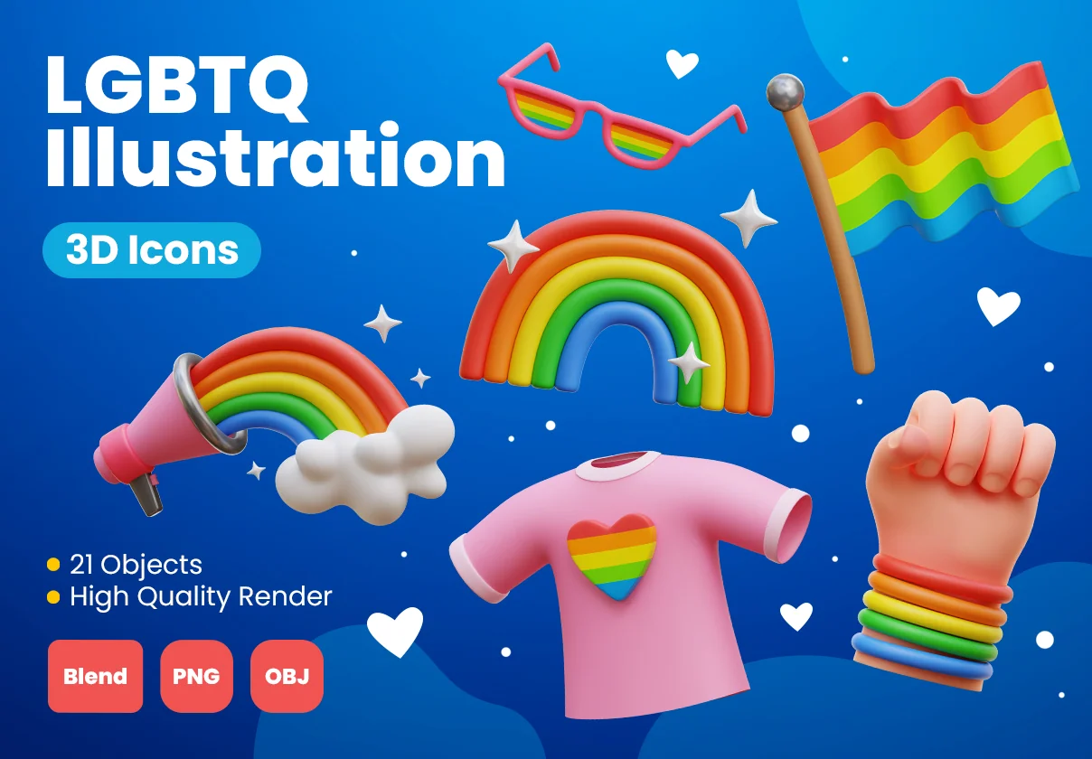LGBTQ 3D Icons