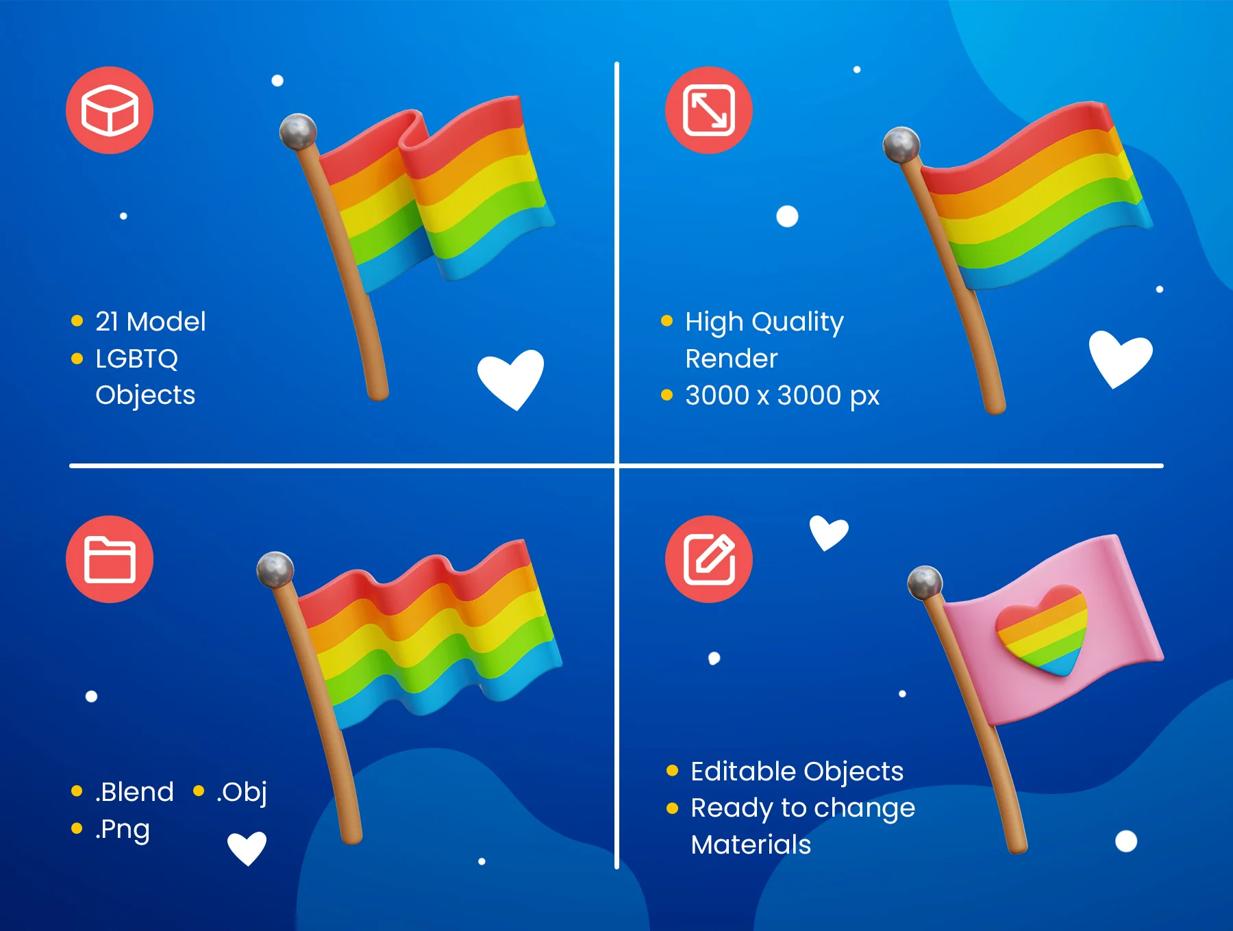 LGBTQ 3D Icons 2